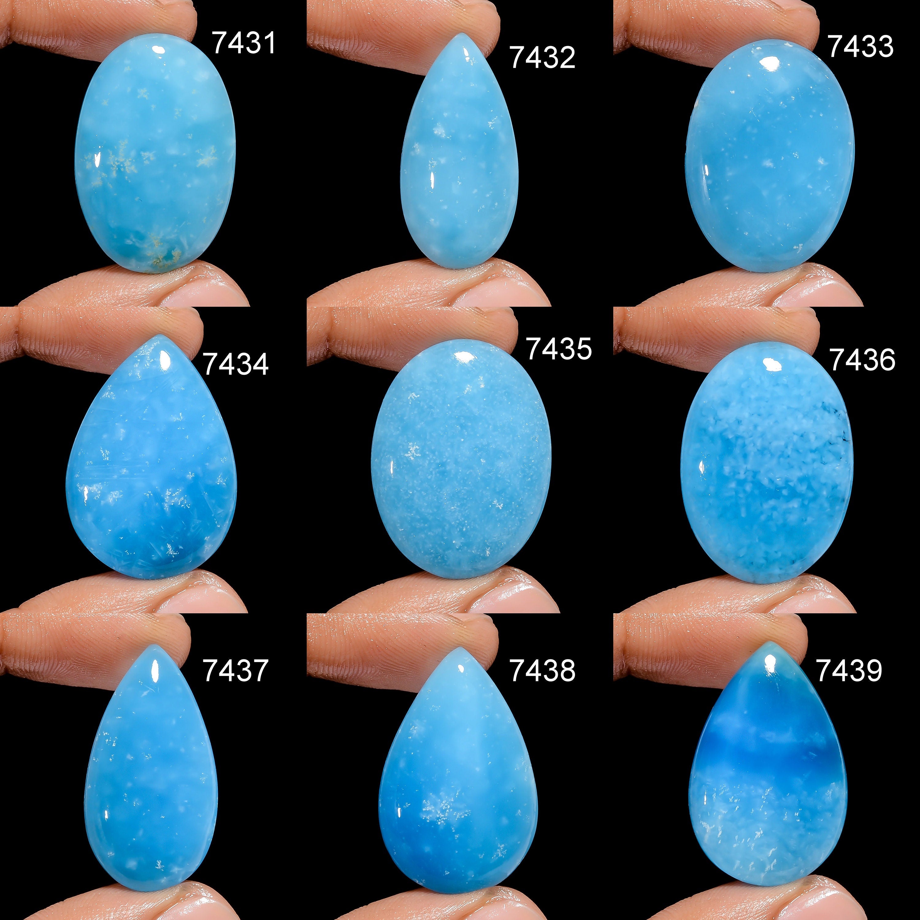 AAA Hemimorphite Cabochon Blue Gemstone for Jewelry Making - image 2