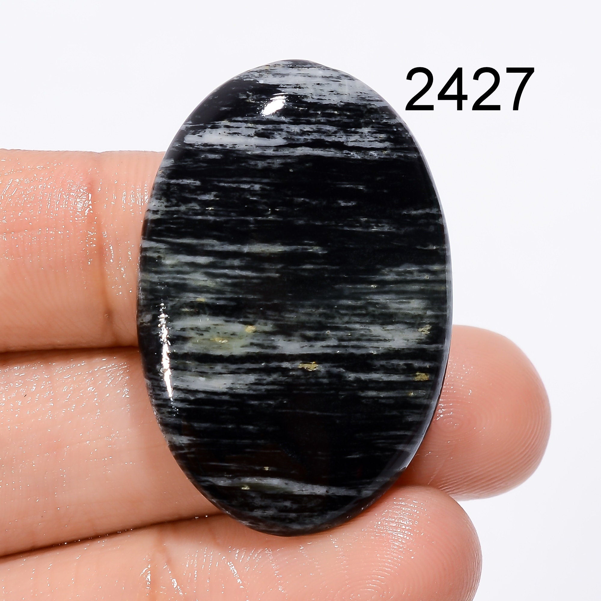 Natural Silver Leaf Jasper, AAA+ Quality Rare Loose Jasper Gemstone, Natural Leaf Jasper Cabochon, Rare Jasper Stone For - image 3