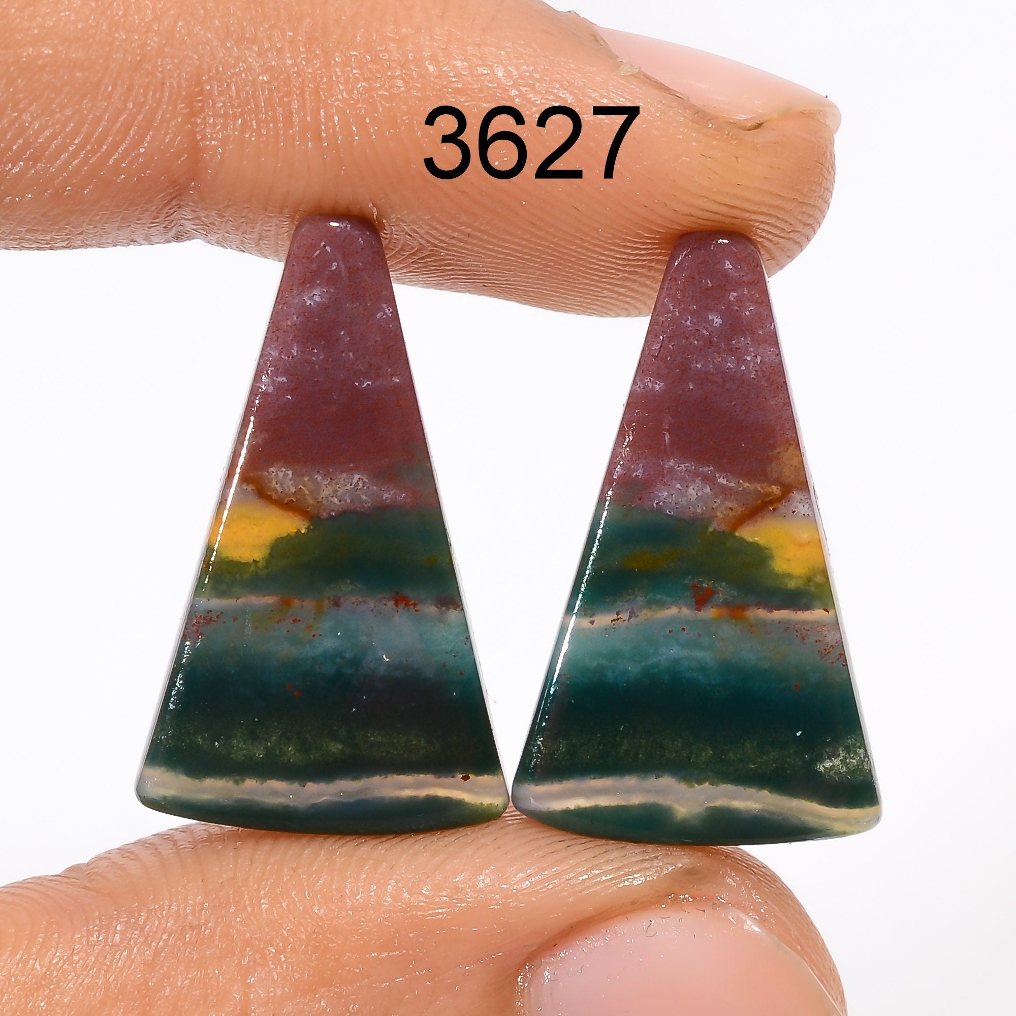 AAA Bloodstone Gemstone Pair, Mix Shape Cabochons, Loose Stone - image 3