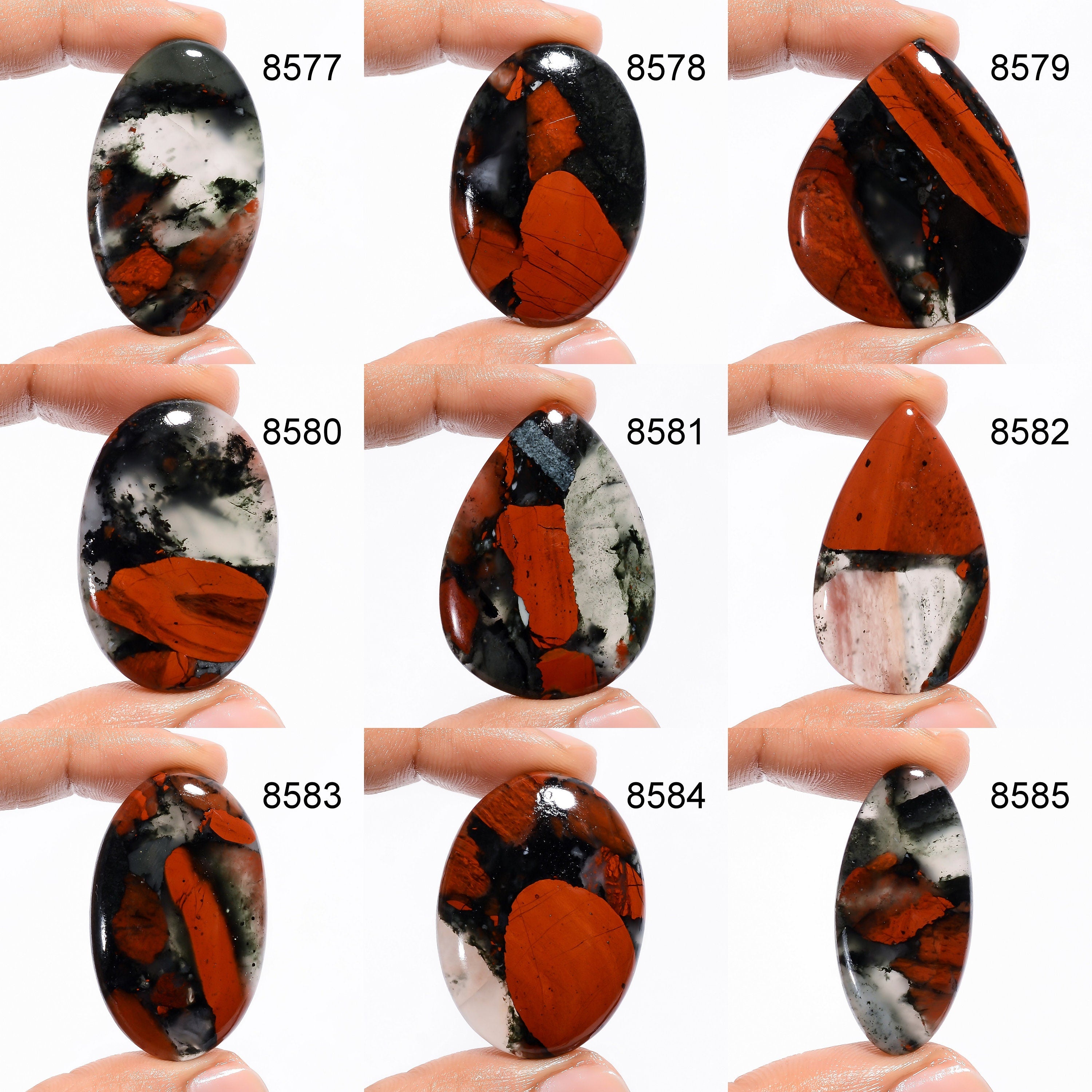 African Bloodstone Gemstone, Natural Loose Cabochon, Rare Stone For pendent Jewelry DIY-ART-CRAFT - image 7