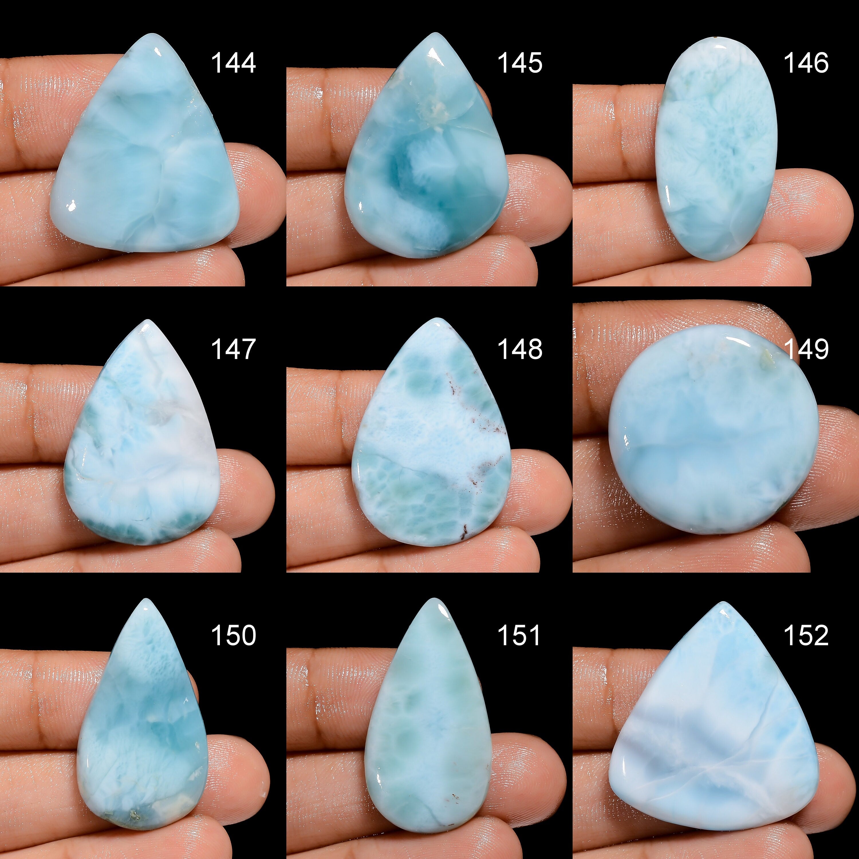 Natural Larimar Cabochon, Dominican Pectolite Gemstone, Jewelry Making - image 3