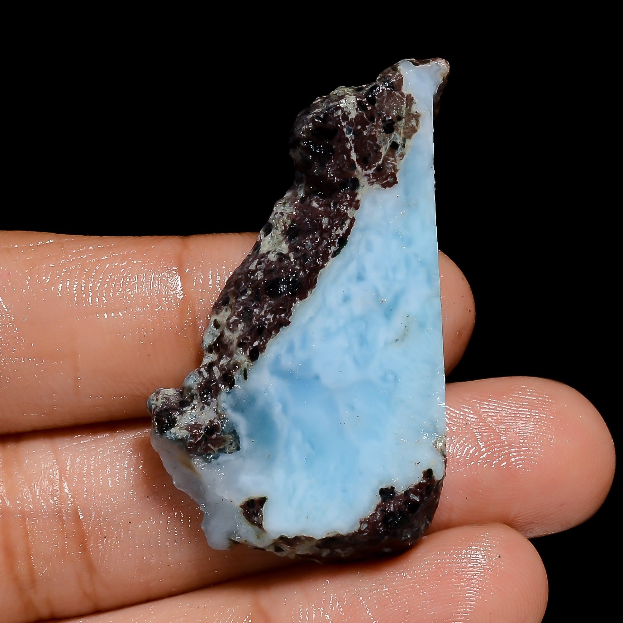 AAA Blue Larimar Slice Gemstone 