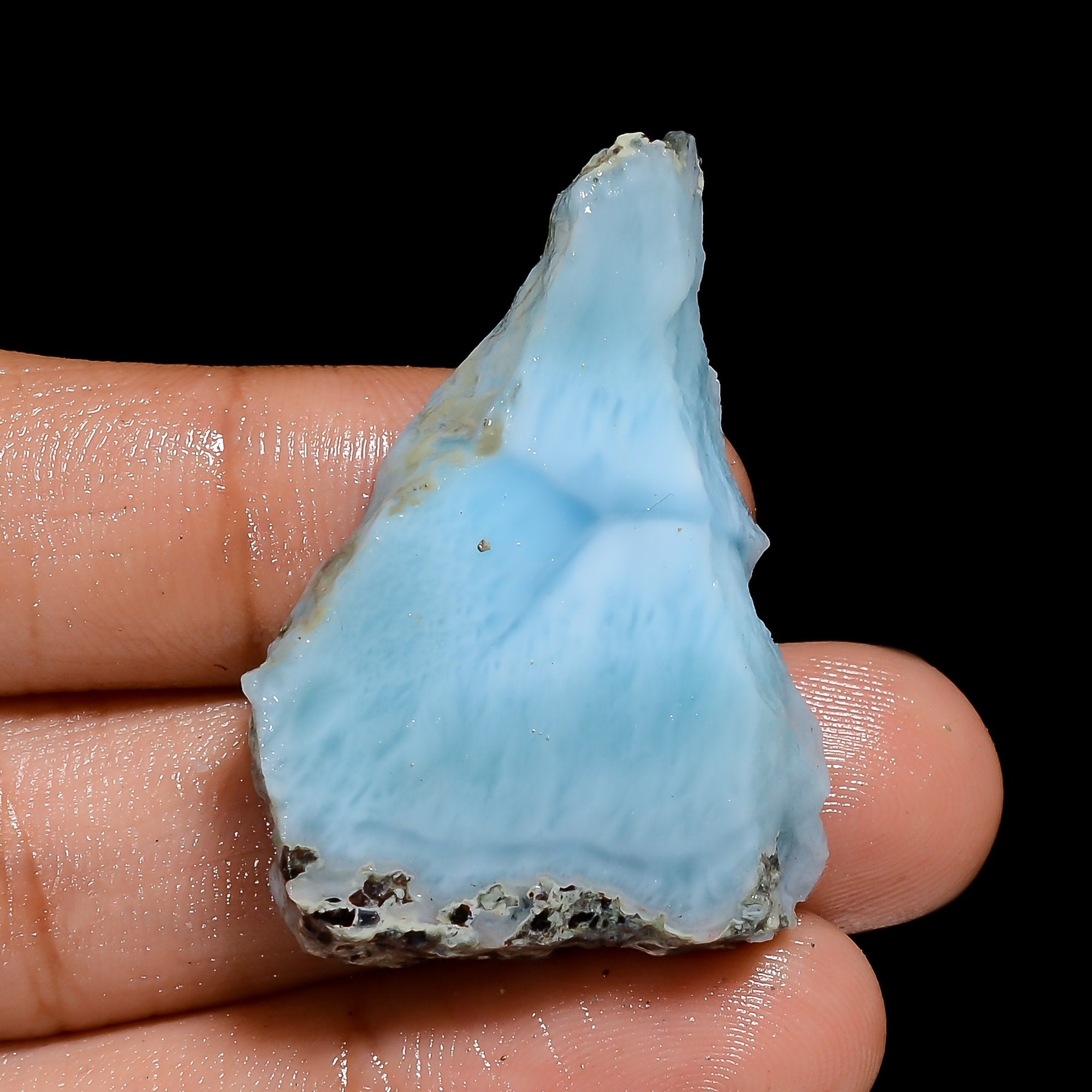 Larimar Gemstone with Ocean Blue Patterns