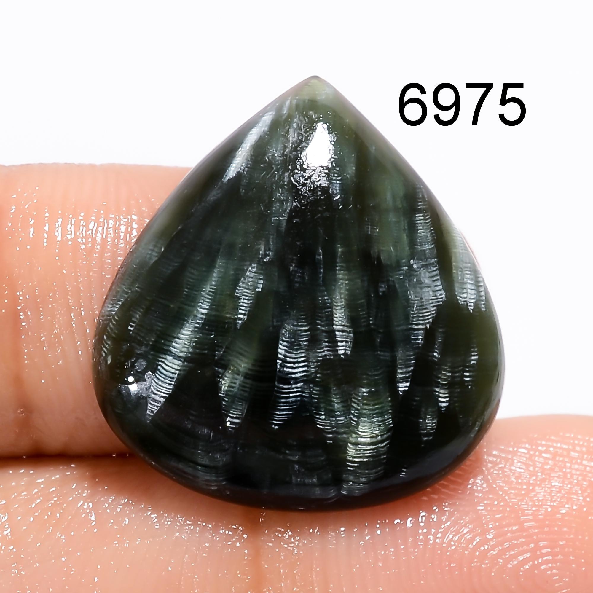 AAA Green Seraphinite Cabochon, Natural Gemstone for Jewelry - image 3