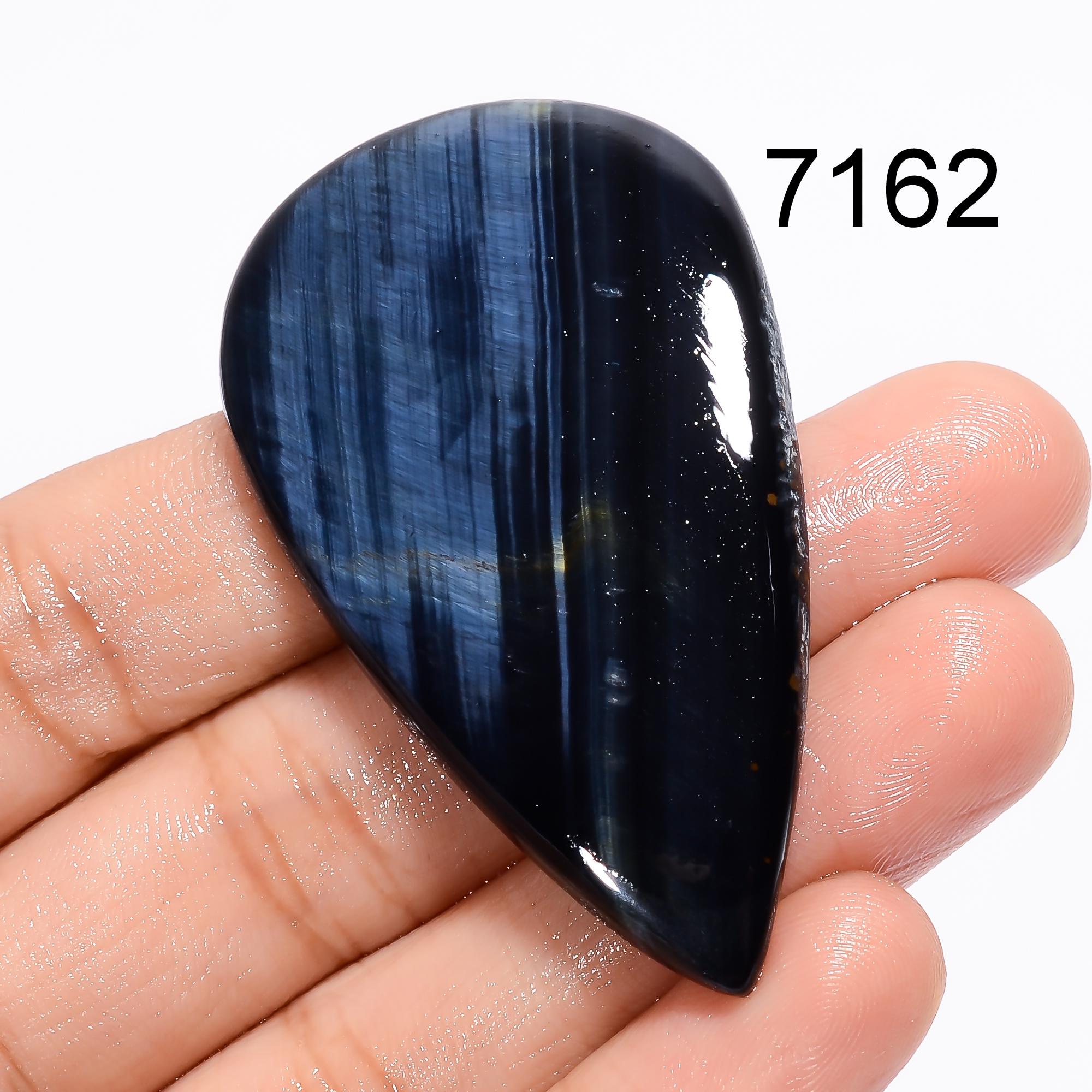 Blue Tiger Eye Gemstone Cabochon, 34Cts Natural Blue Tiger Eye Cabochon, Loose Tiger Eye For Jewelry Making Supply, Chri
