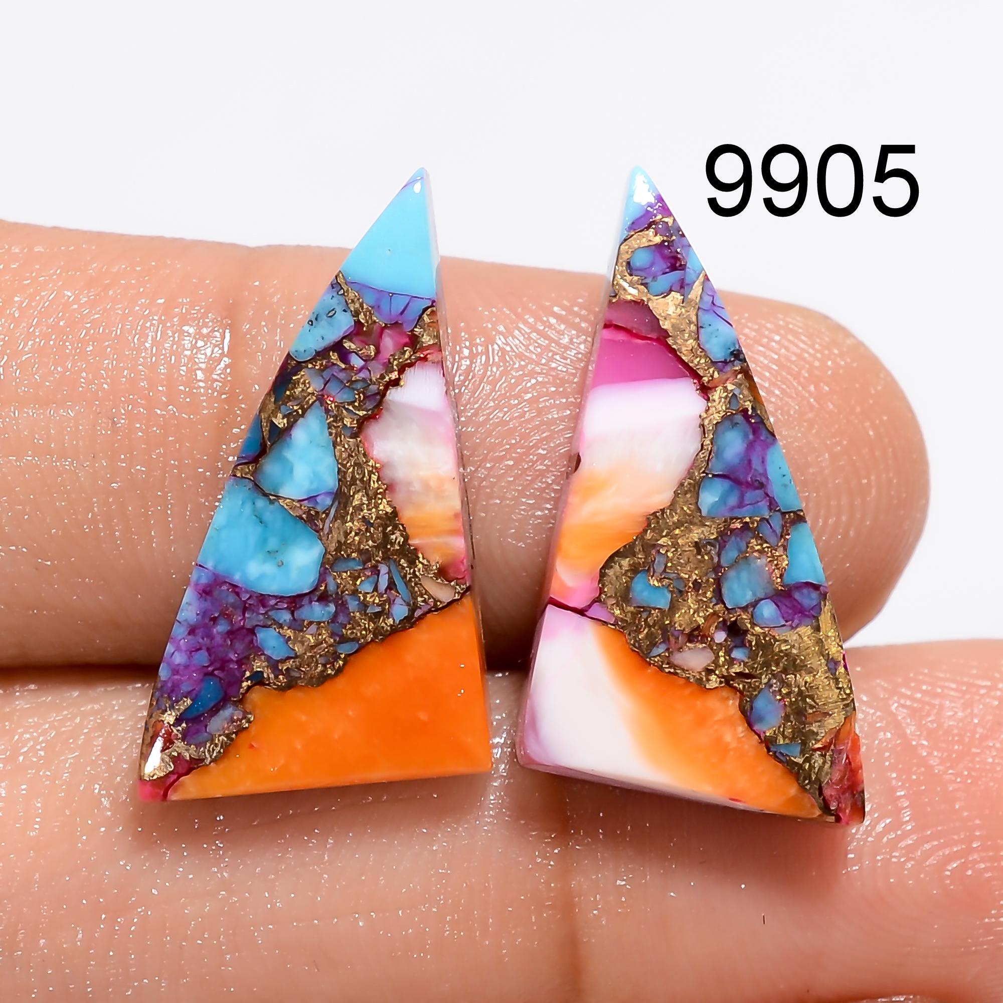 AAA Mohave Copper Turquoise Gemstone Pair, Earring Cabochons - image 5