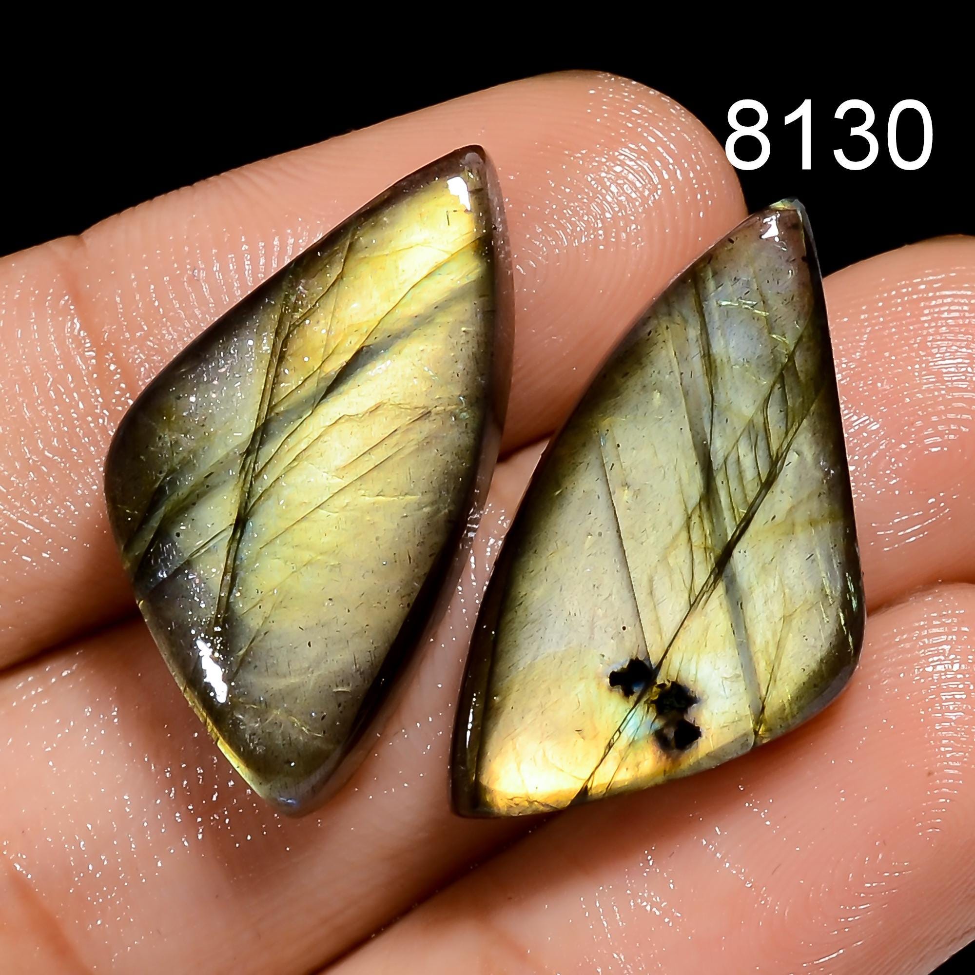 AAA Labradorite Cabochon Pair Natural Loose Mix Shape Gemstone For earrong Jewelry Makeing.