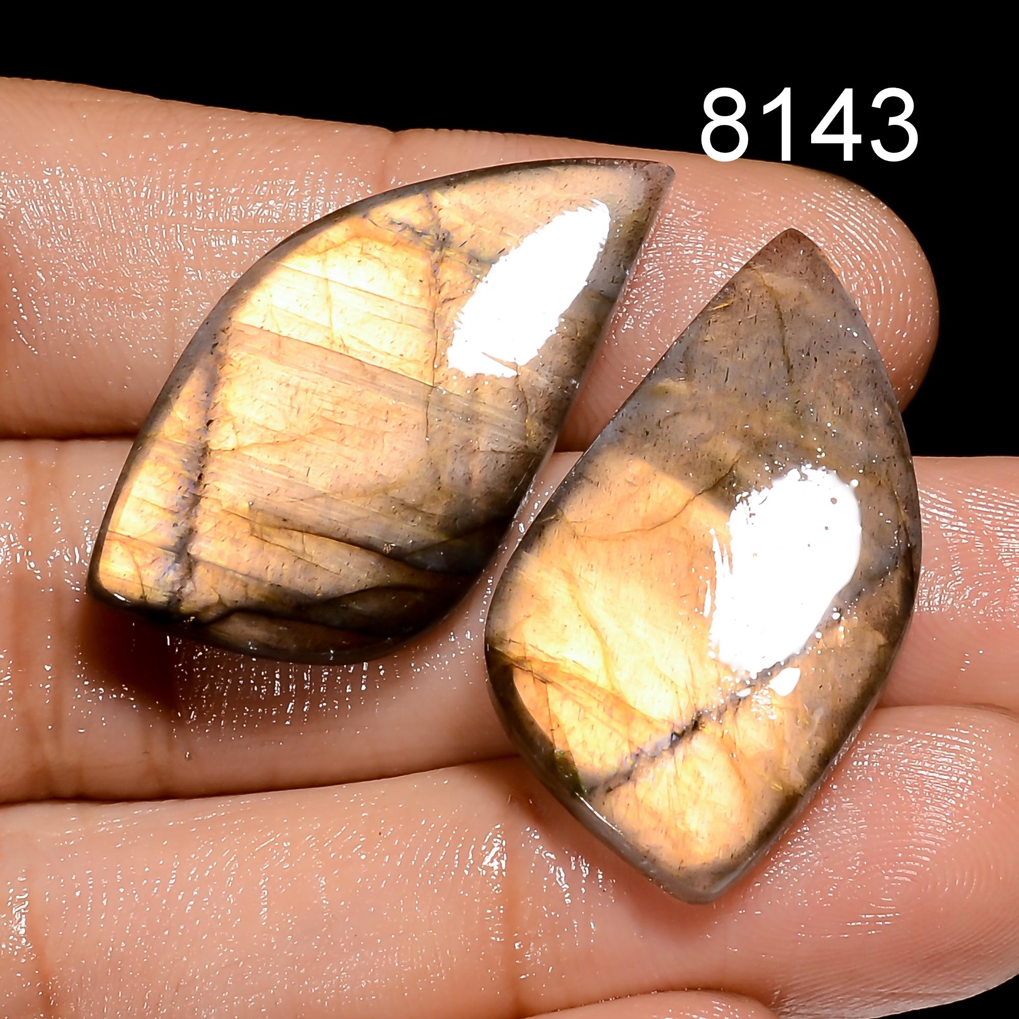 AAA Labradorite Cabochon Gemstone Pair, Mix Shape, Jewelry Making - image 3