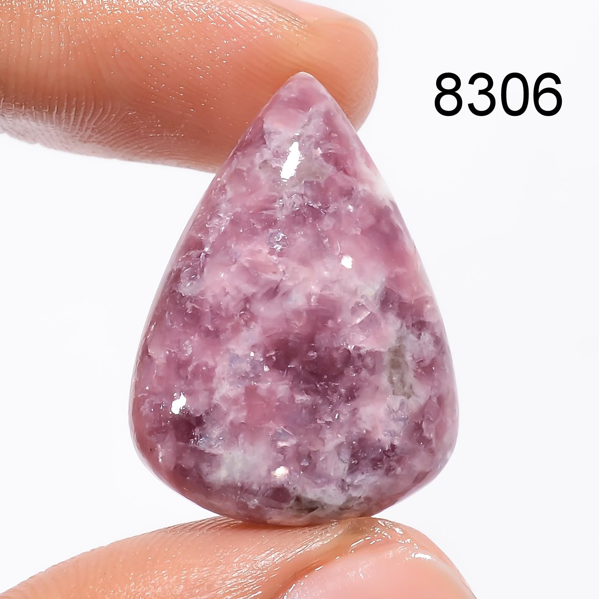 AAA Quality Natural Pink Lepidolite Loose Cabochon Gemstone for Designer Jewelry Making Pendant Supplies