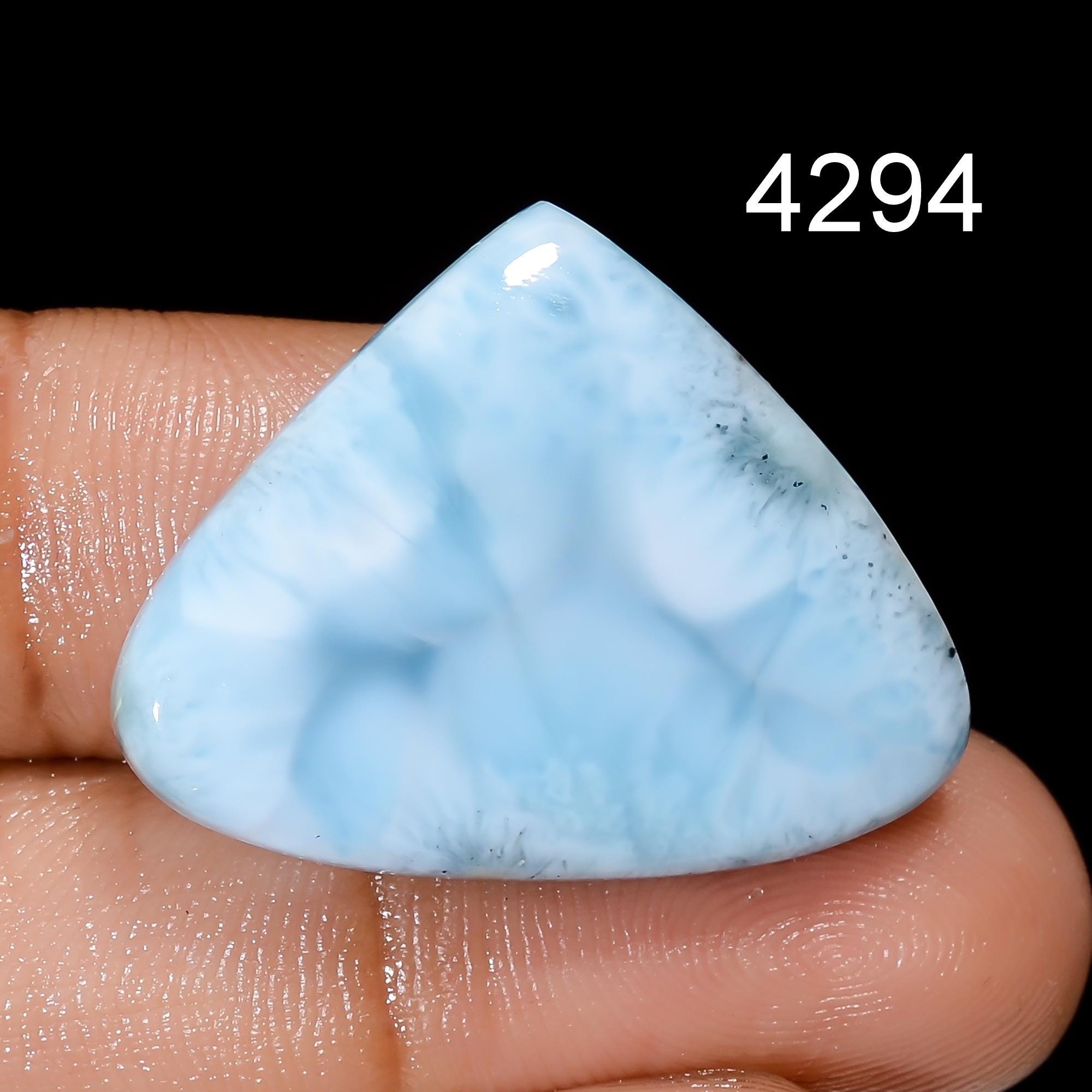 Natural Larimar Gemstone, Designer Larimar Cabochon Crystal, DIY-ART-CRAFTS Pendant Necklace.