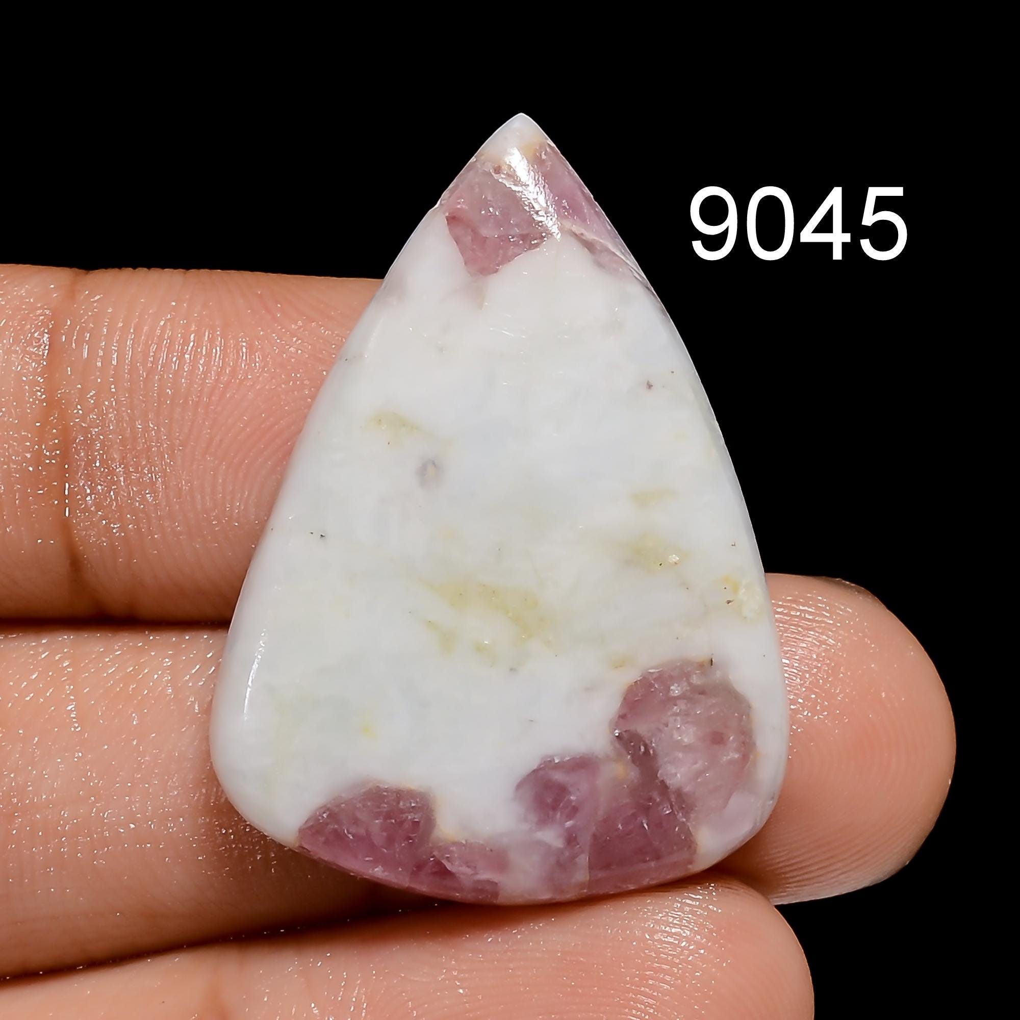 AAA Pink Tourmaline Quartz Cabochon: Loose Gemstone Pendant Stone - image 9