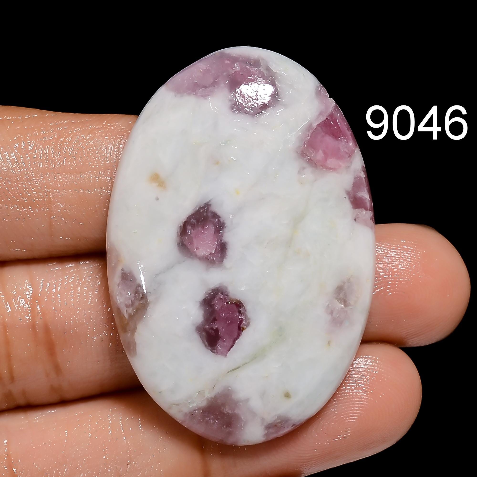 AAA Pink Tourmaline Quartz Cabochon: Loose Gemstone Pendant Stone - image 10