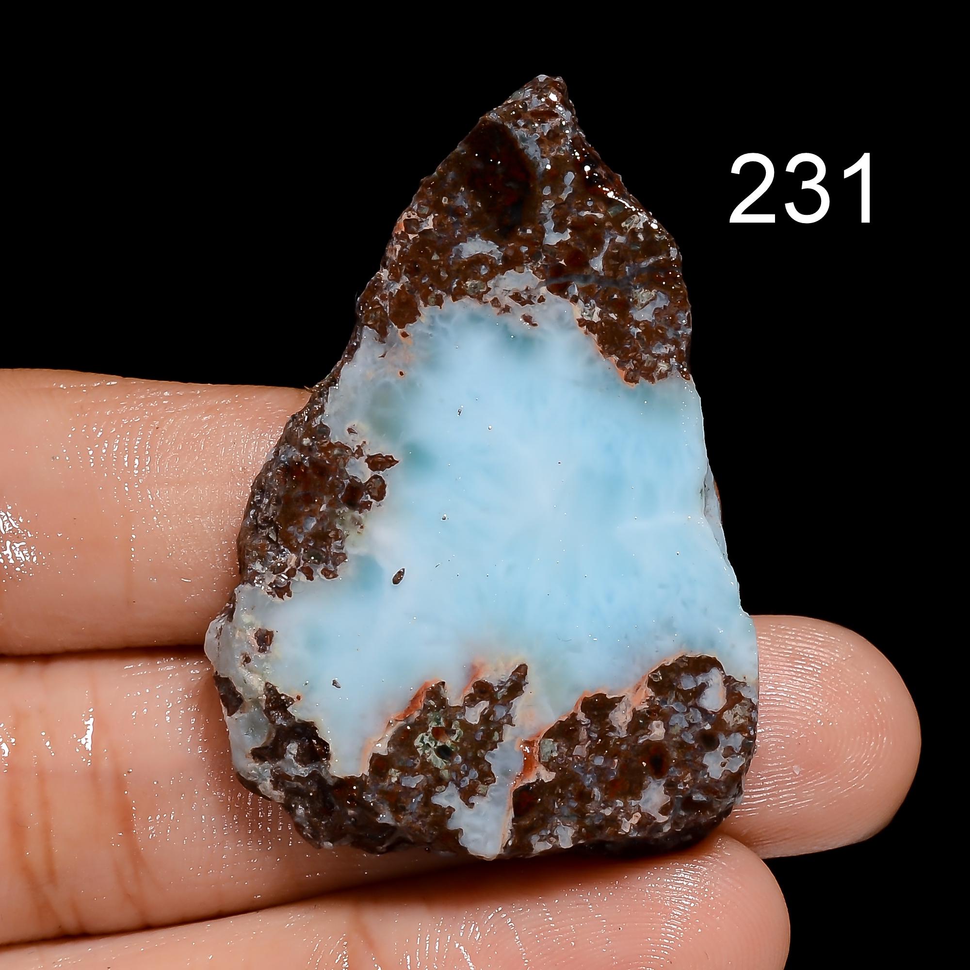 74.5 Cts Natural Blue Larimar Raw Slice Gemstone 