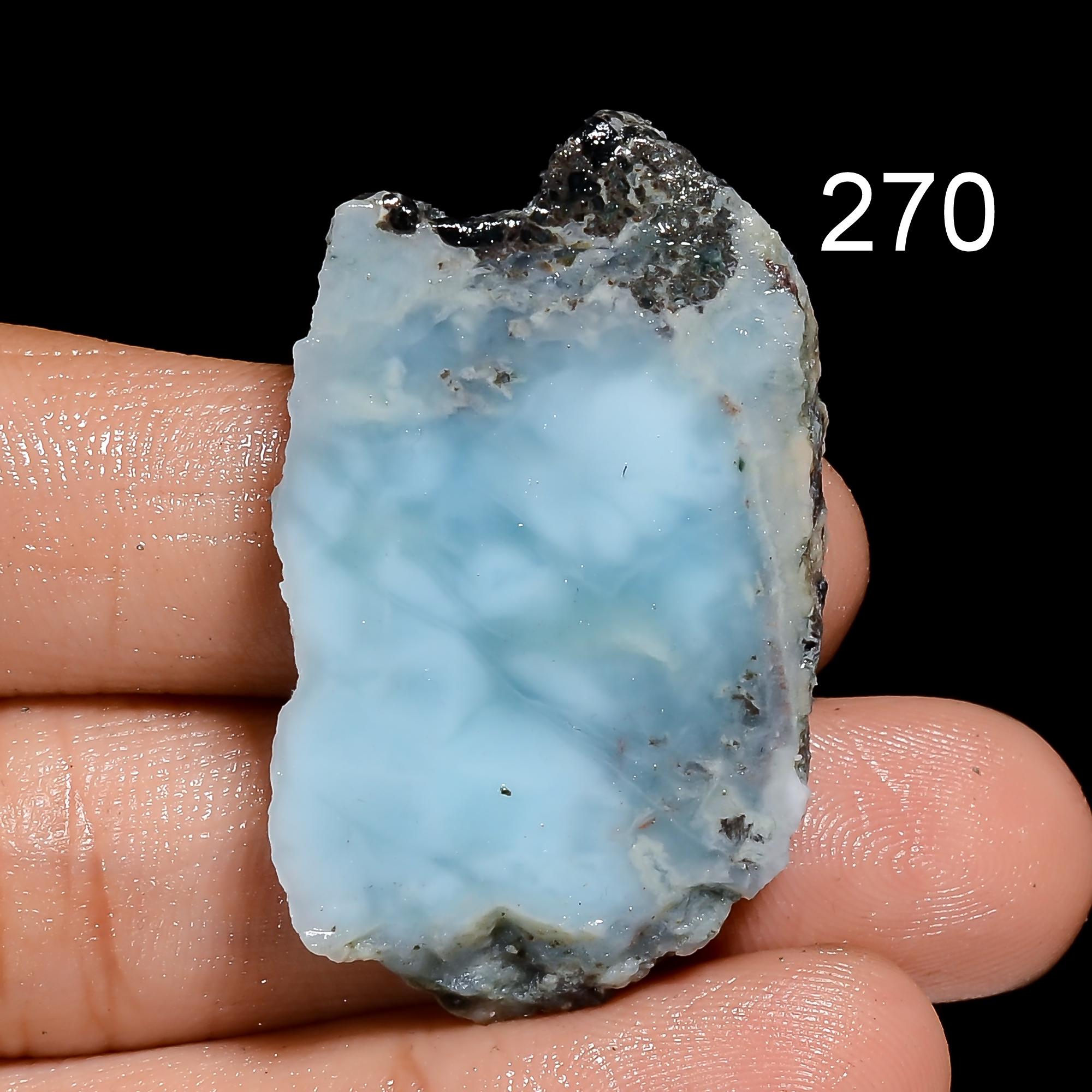 AAA Natural Blue Larimar Raw Gemstone 40X25X5 mm