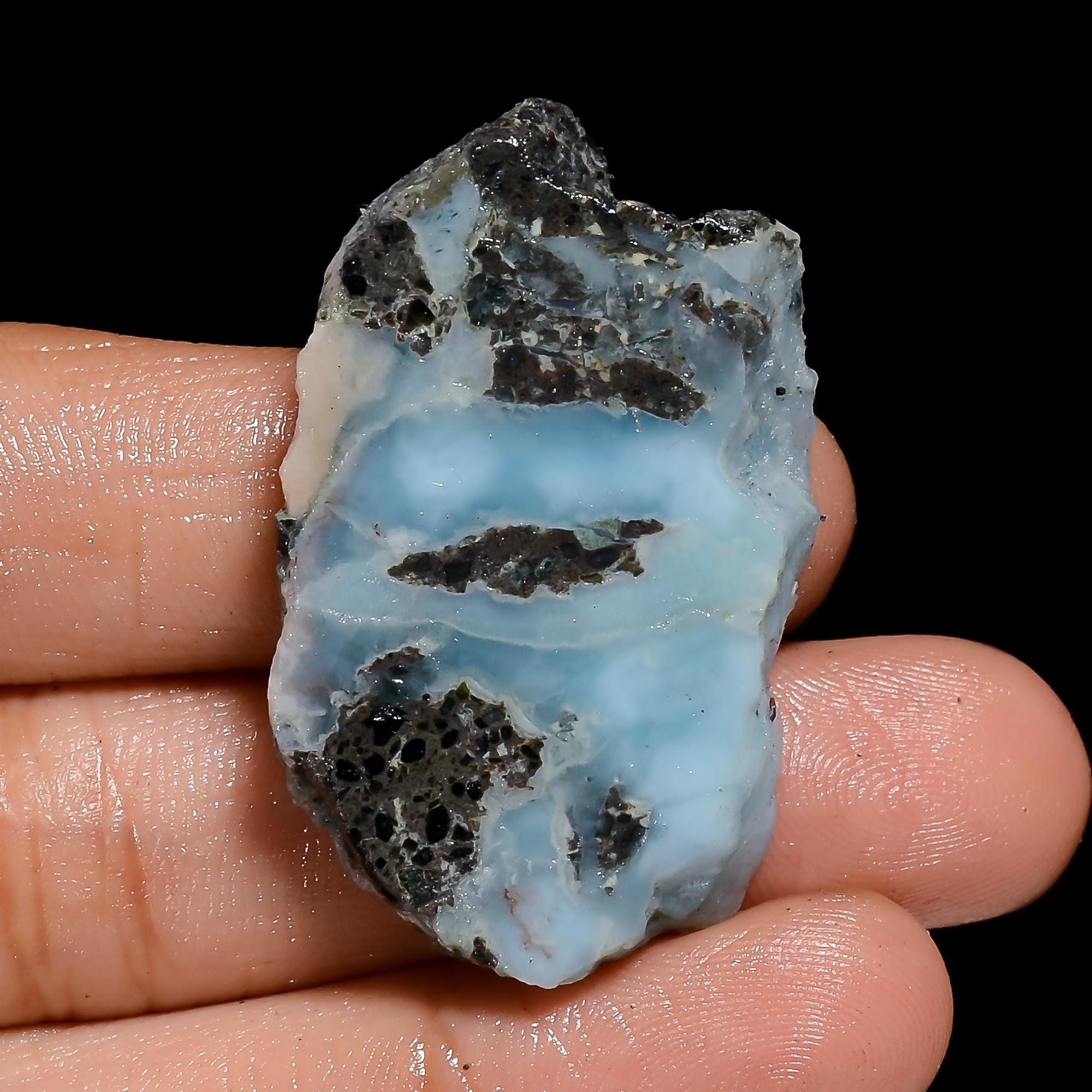 60.5 Cts Natural Blue Larimar Raw Gemstone
