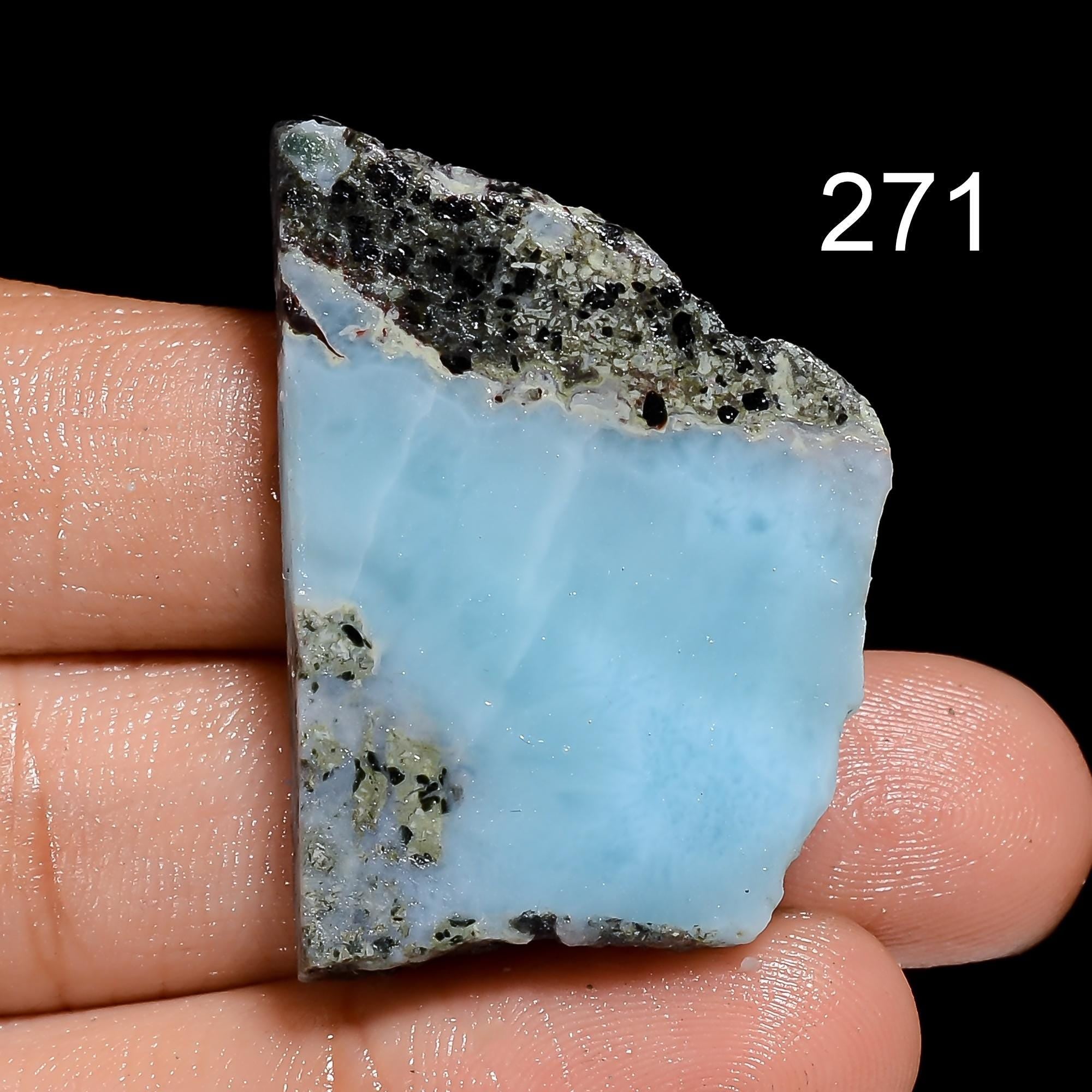 Blue Larimar Raw Gemstone 37X26X5 mm size
