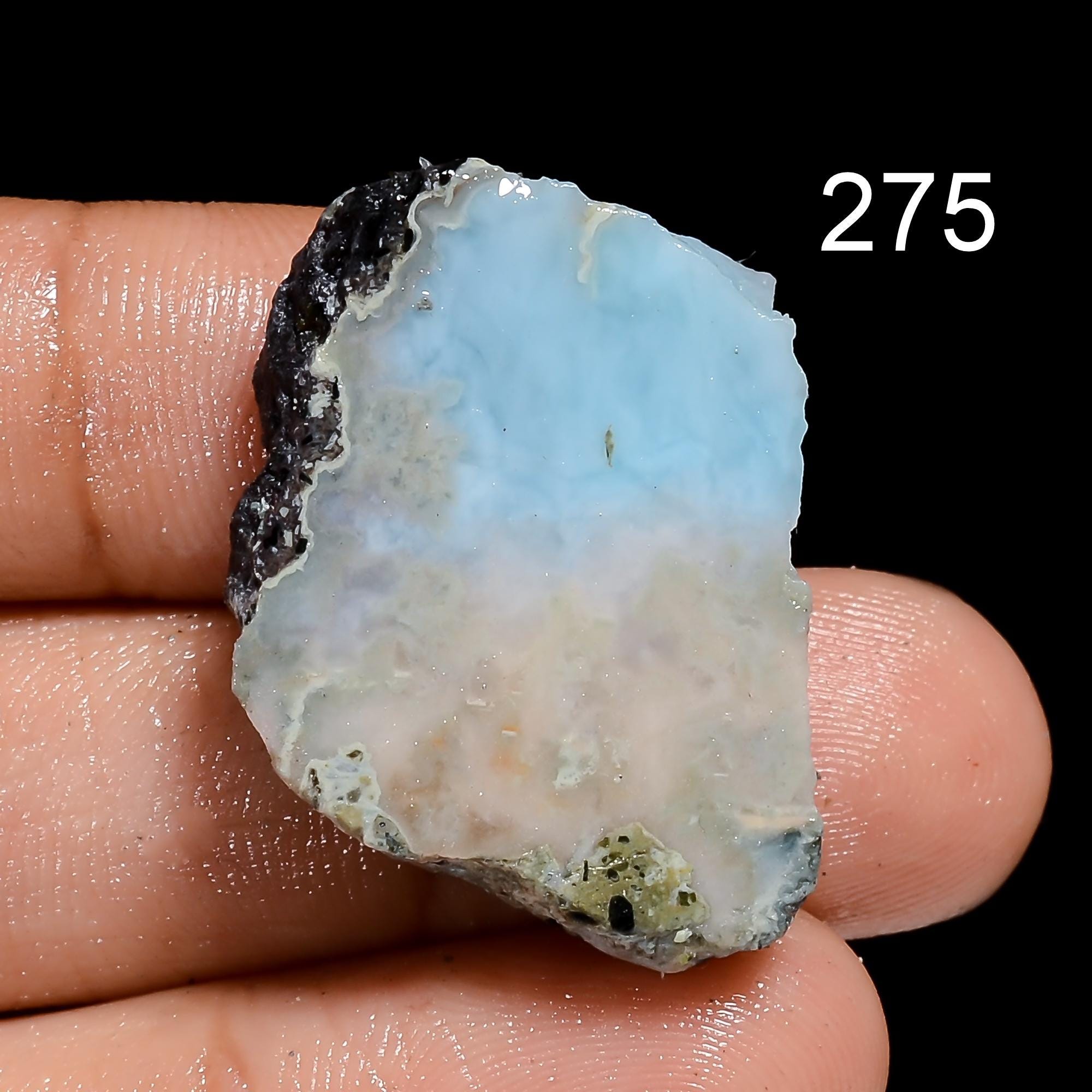 AAA Natural Blue Larimar Raw Gemstone in 30X20X6 mm size
