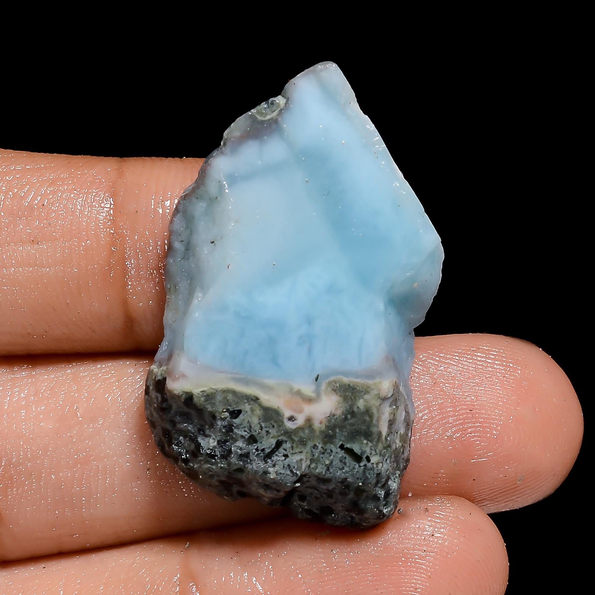 47Cts Natural Blue Larimar Raw Gemstone Slice