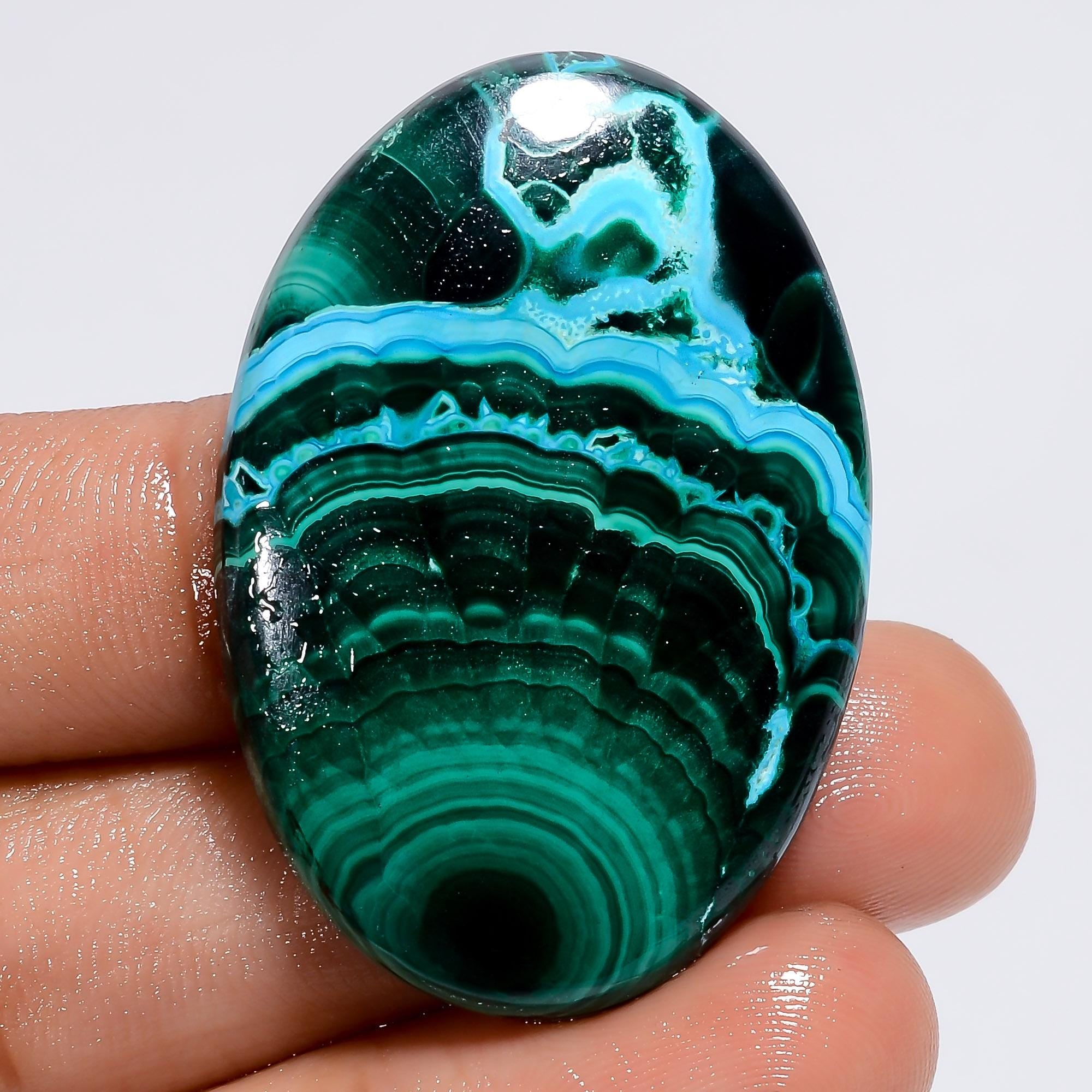 MALACHITE Chrysocolla Gemstone Natural Beautiful Green Oval Shape Malachite Chrysocolla Cabochon, African Loose Pendant 