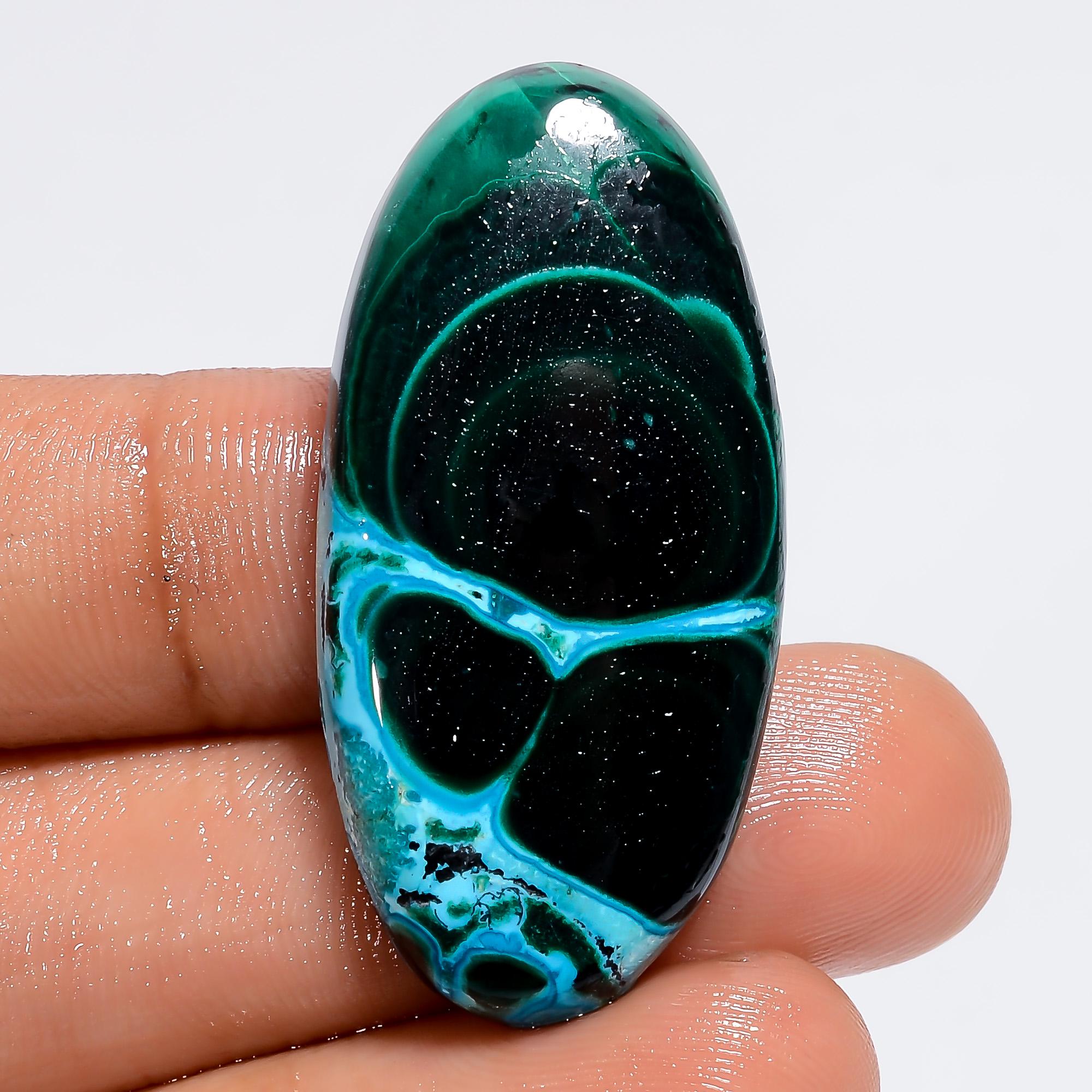 MALACHITE Chrysocolla Gemstone Natural Beautiful Green Oval Shape Malachite Chrysocolla Cabochon, African Loose Pendant 