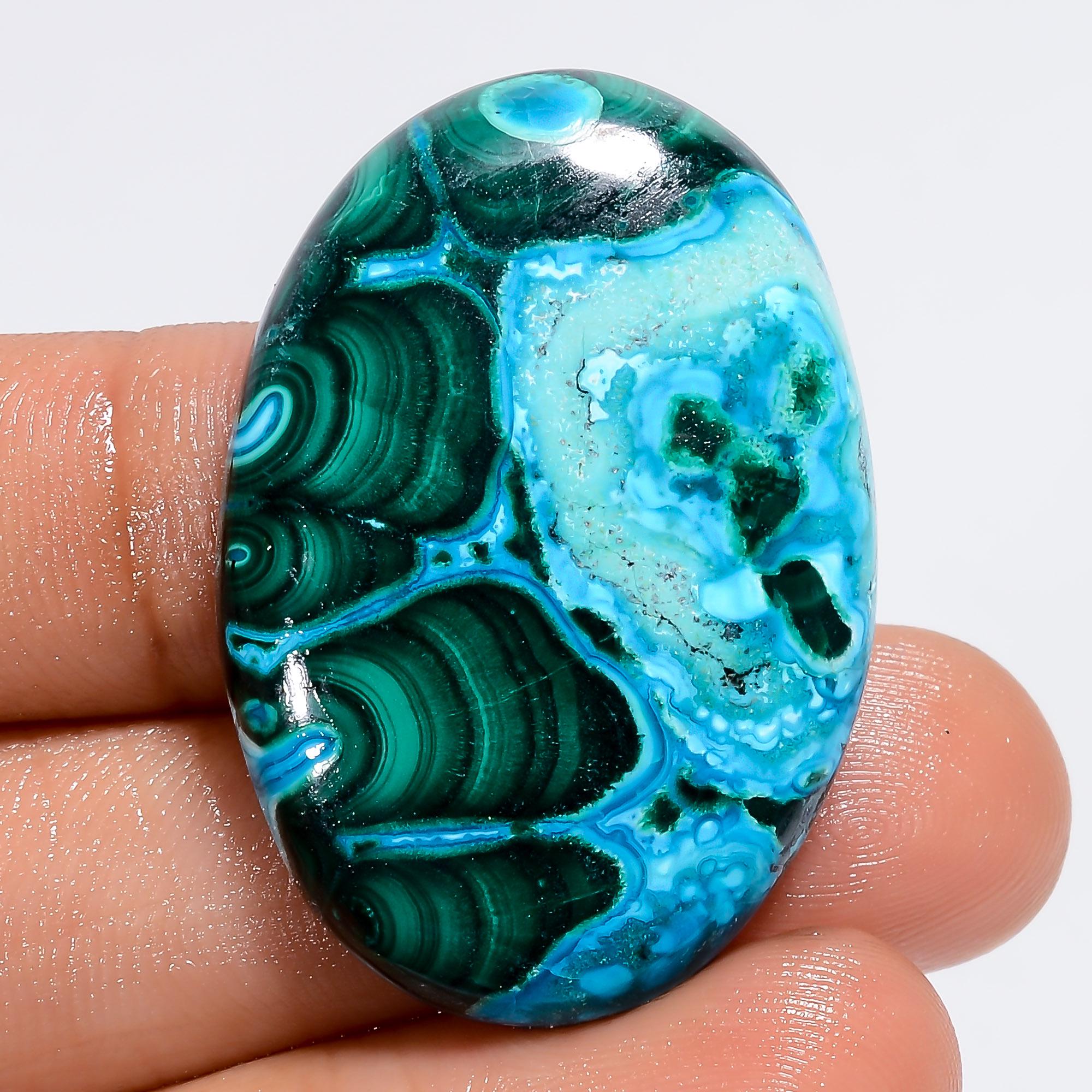 MALACHITE Chrysocolla Gemstone Natural Beautiful Green Oval Shape Malachite Chrysocolla Cabochon, African Loose Pendant 