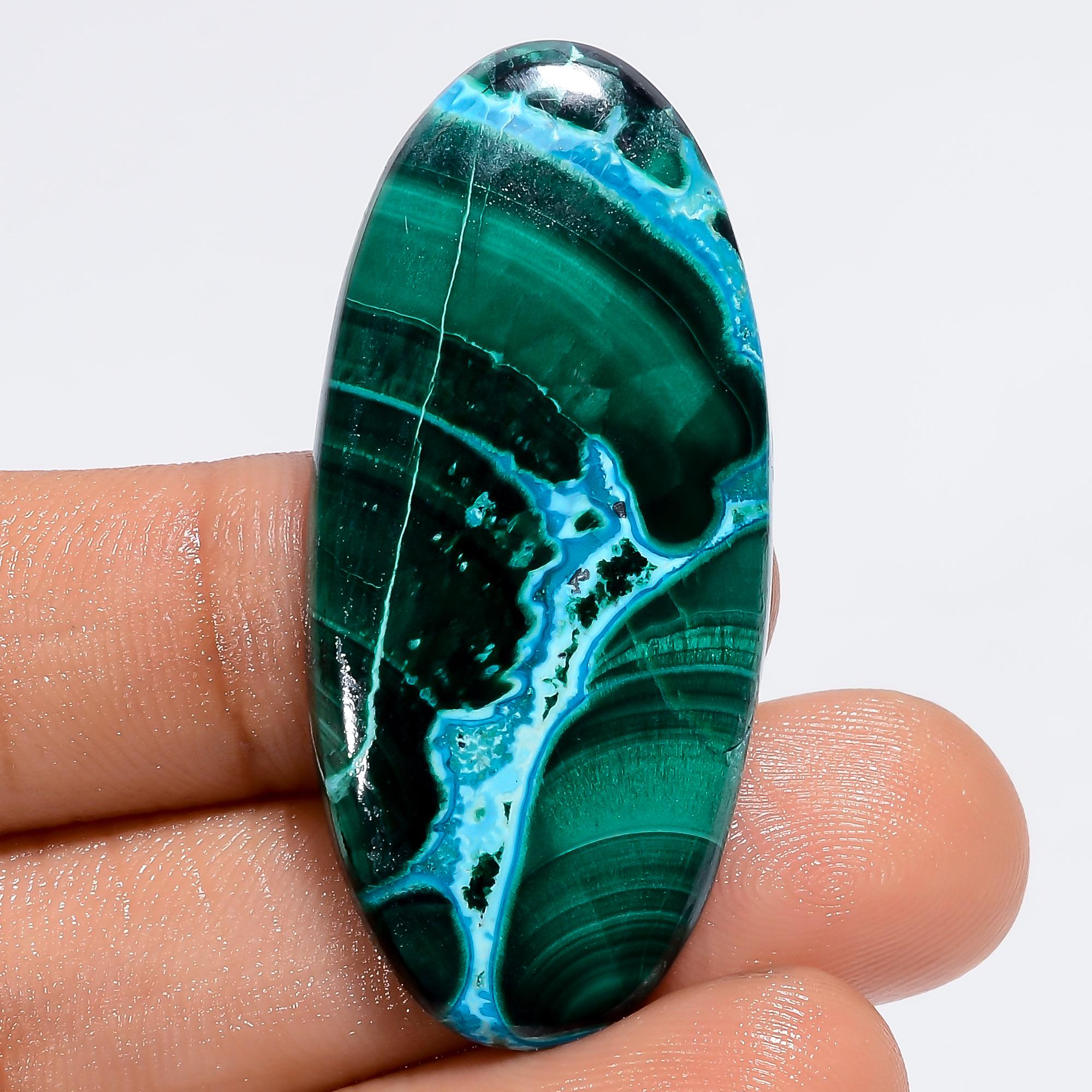MALACHITE Chrysocolla Gemstone Natural Beautiful Green Oval Shape Malachite Chrysocolla Cabochon, African Loose Pendant 