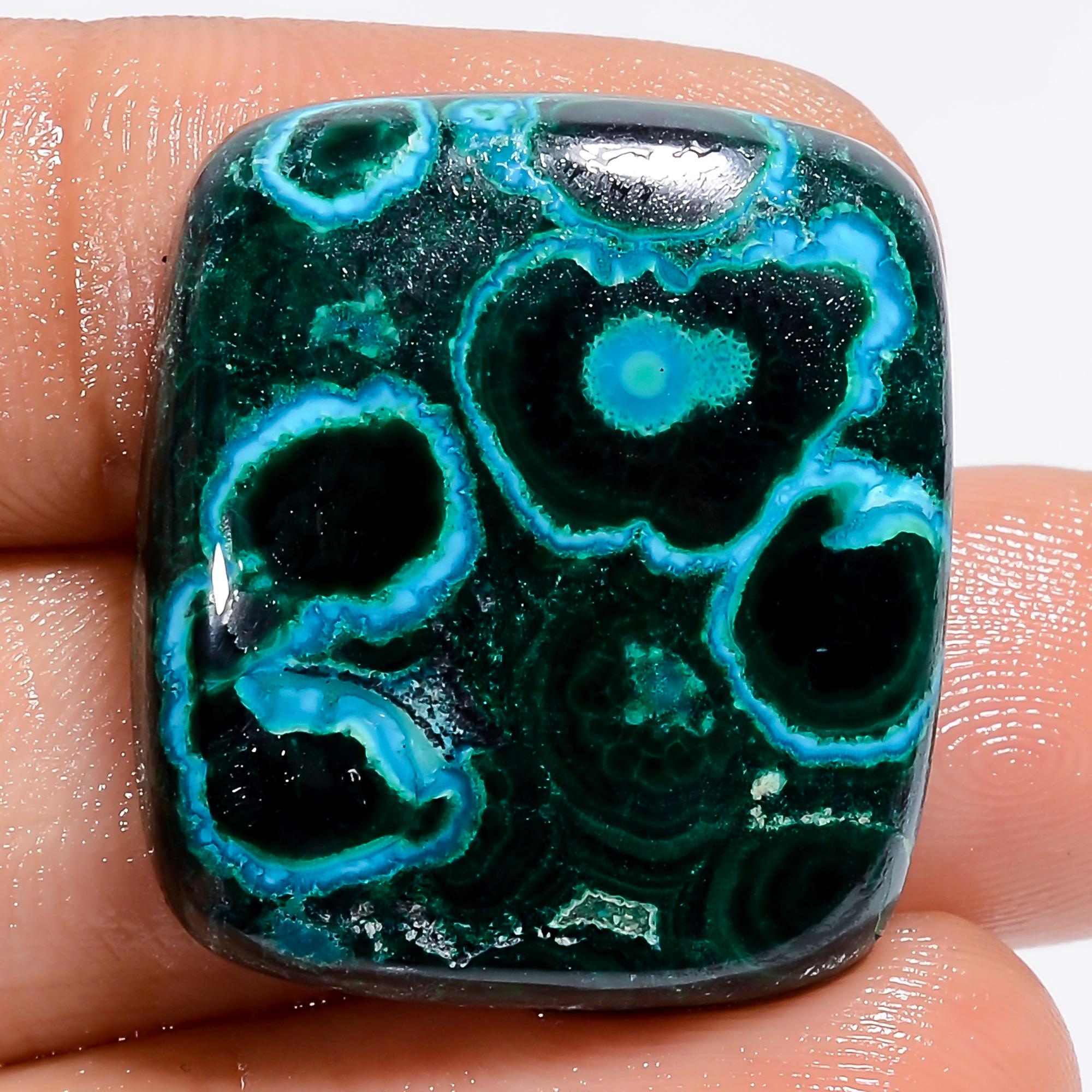 MALACHITE Chrysocolla Gemstone Natural  Green Radiant Shape Malachite Chrysocolla Cabochon, African Loose Pendant Gemsto