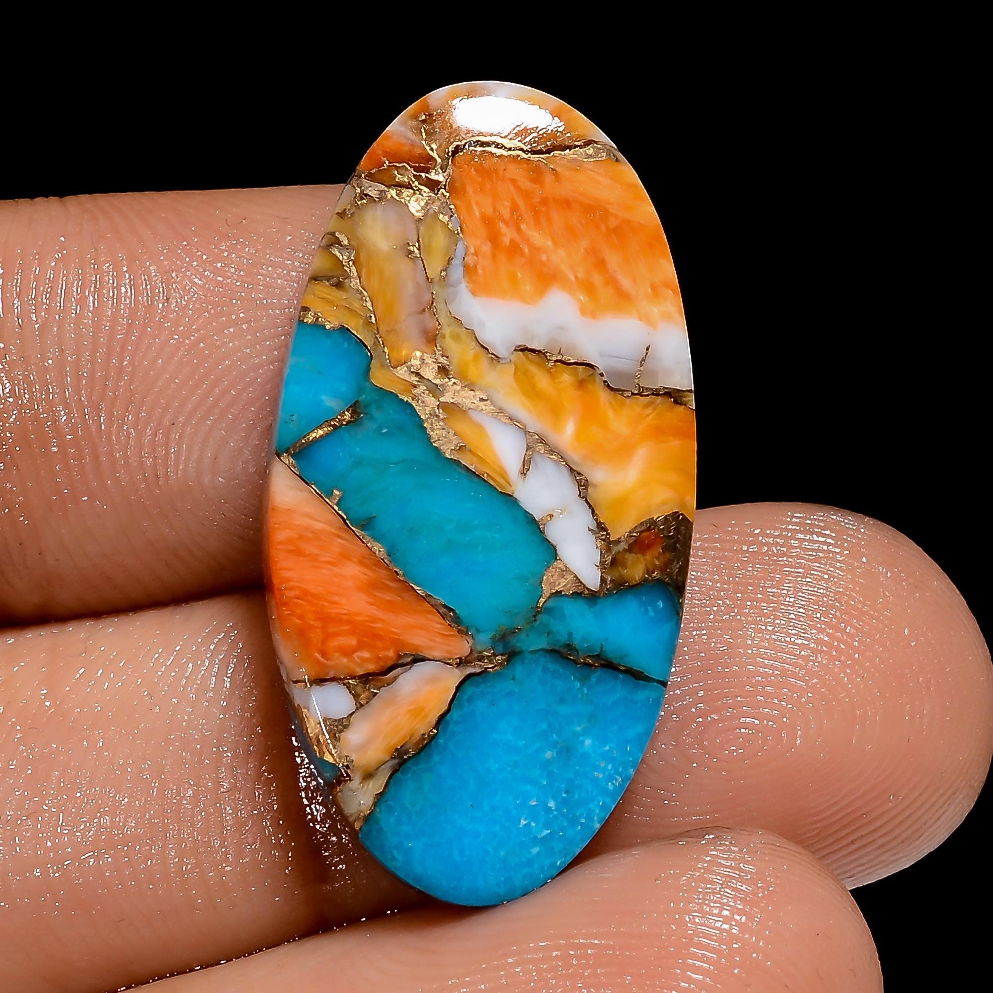 Oyster Copper Turquoise Cabochon, Oval Shape Loose Gemstone For Jewelry Making Supply, Dahlia Turquoise Gemstone, Healin