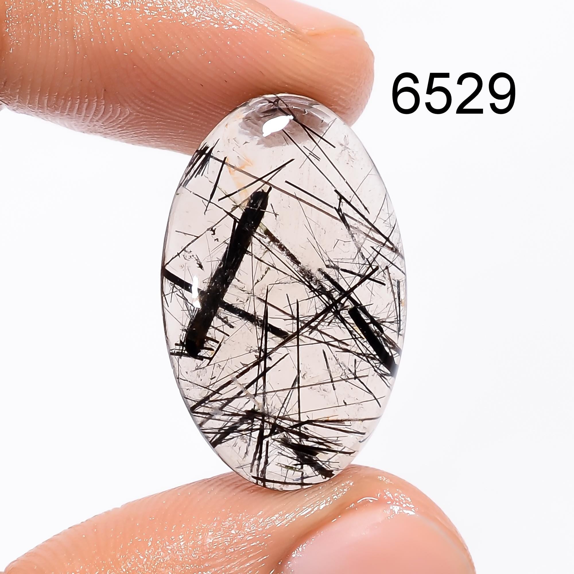 AAA Black Rutile Quartz Cabochon, Natural Loose Gemstone