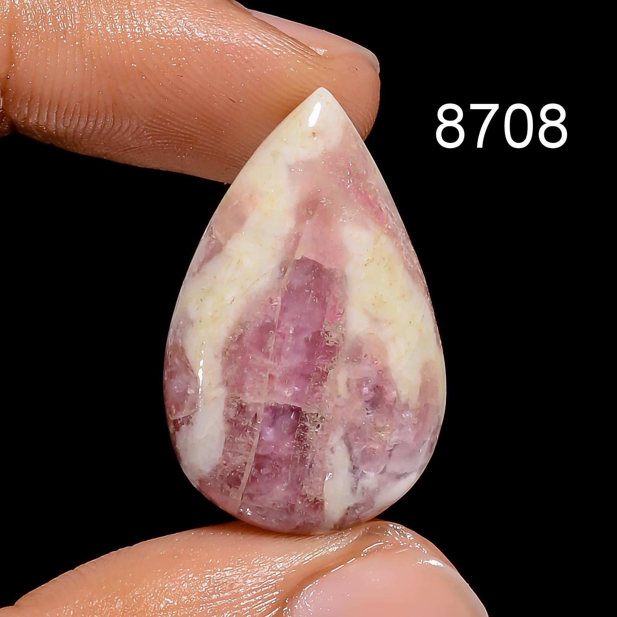 AAA Pink Tourmaline Quartz Cabochon: Loose Gemstone for Jewelry Making - image 4