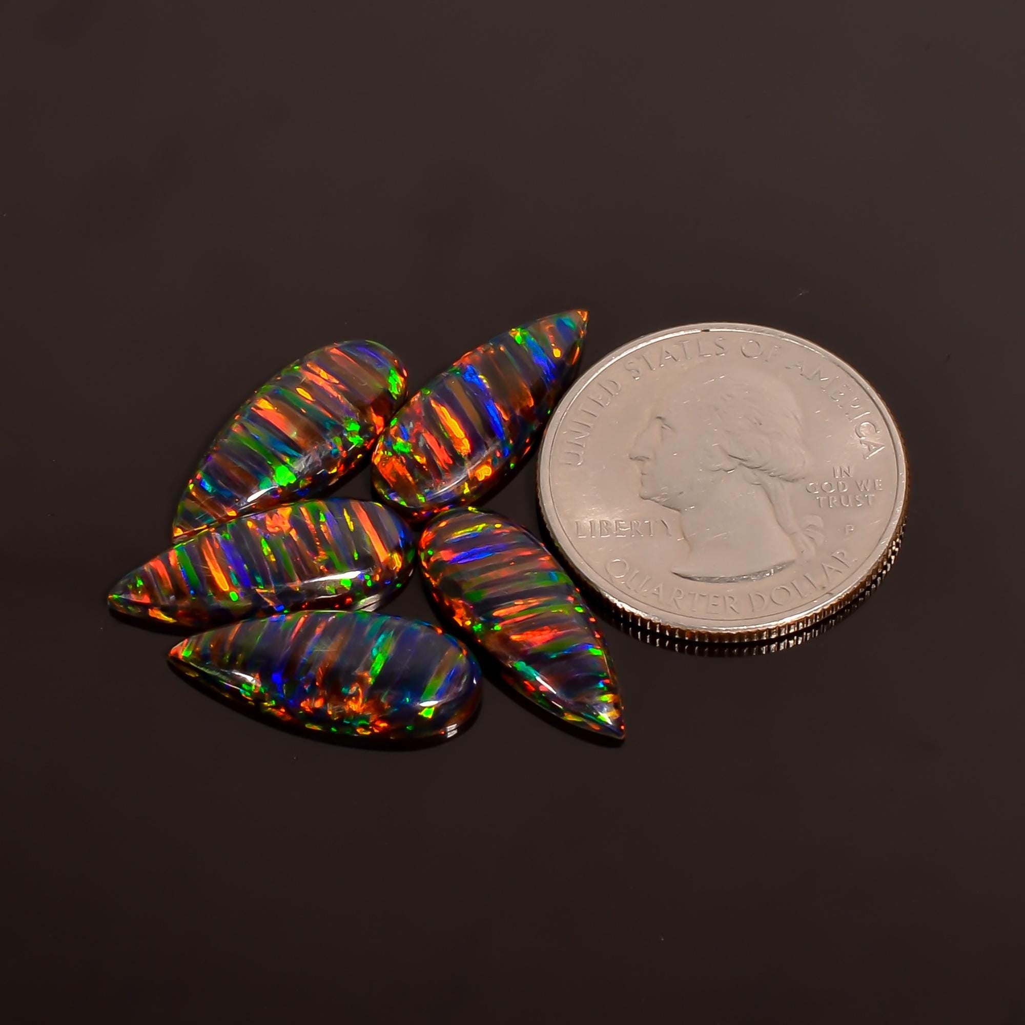 Ethiopian Midnight Opal Teardrop Cabochon, Opal Loose Gemstone For Jewelry Making, Black Color Opal Cabochon Calibrated  - image 3