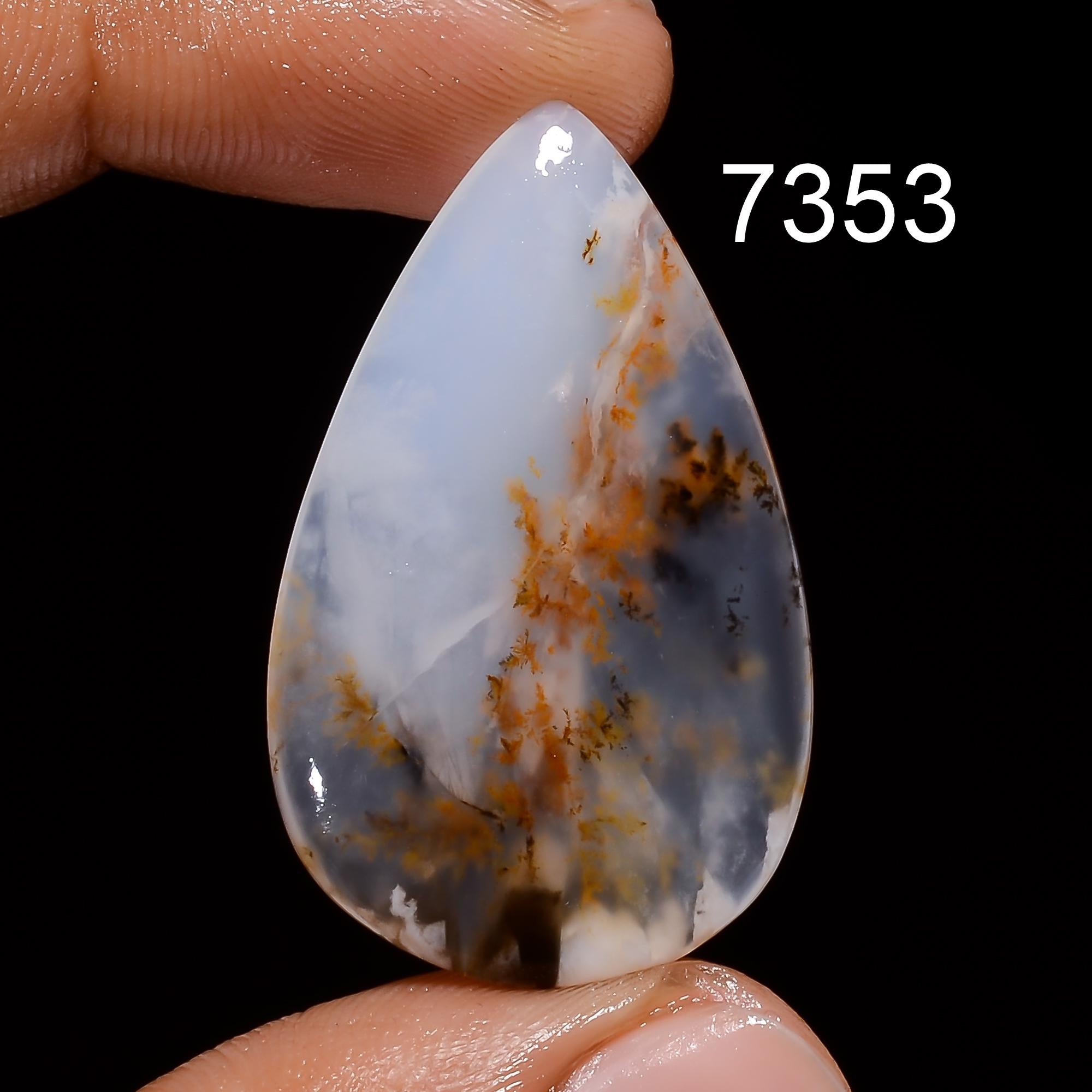 Natural Dendritic Agate Cabochon: Mix Shape Gemstone, AAA Quality Healing Gemstone