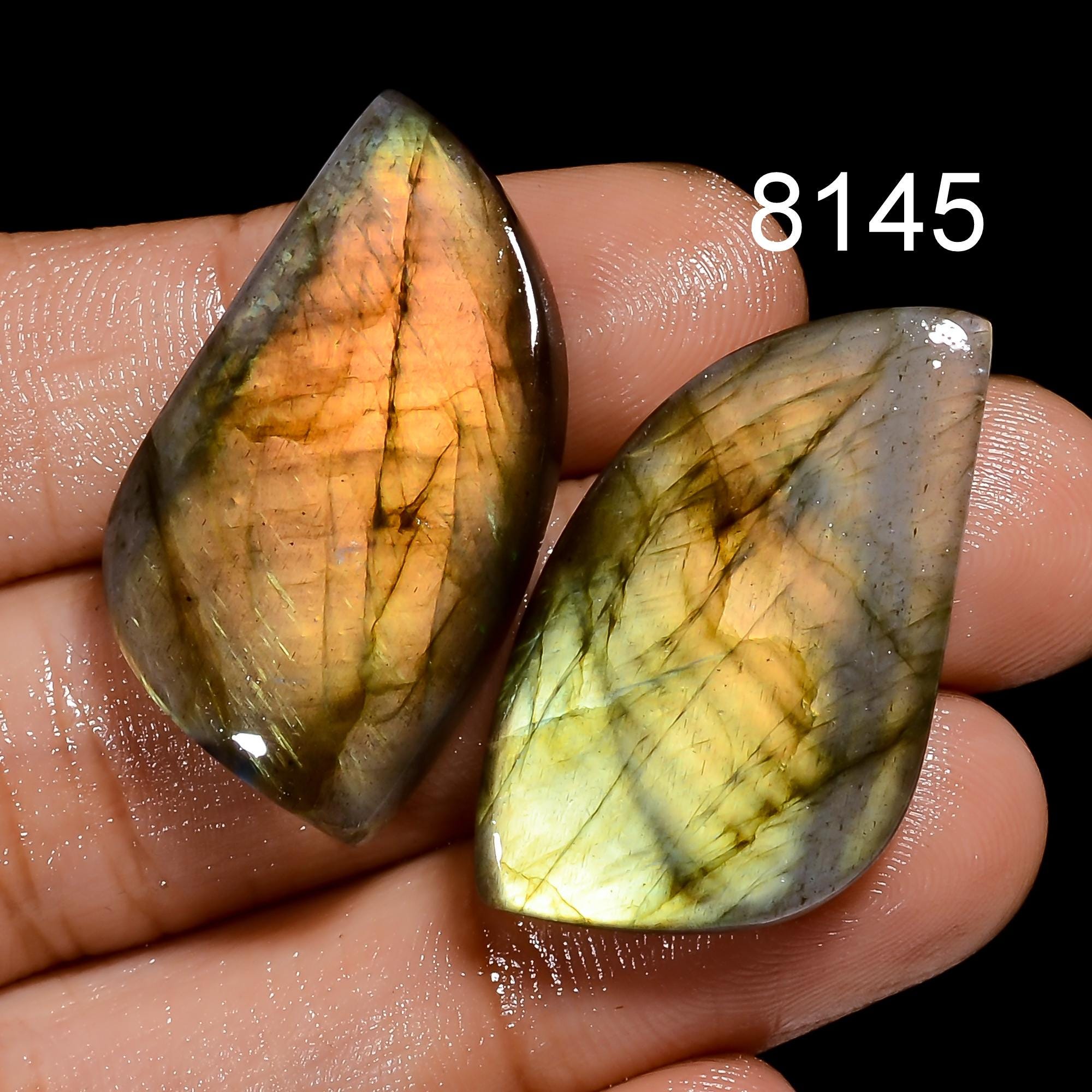 AAA Labradorite Cabochon Gemstone Pair, Mix Shape, Jewelry Making - image 5