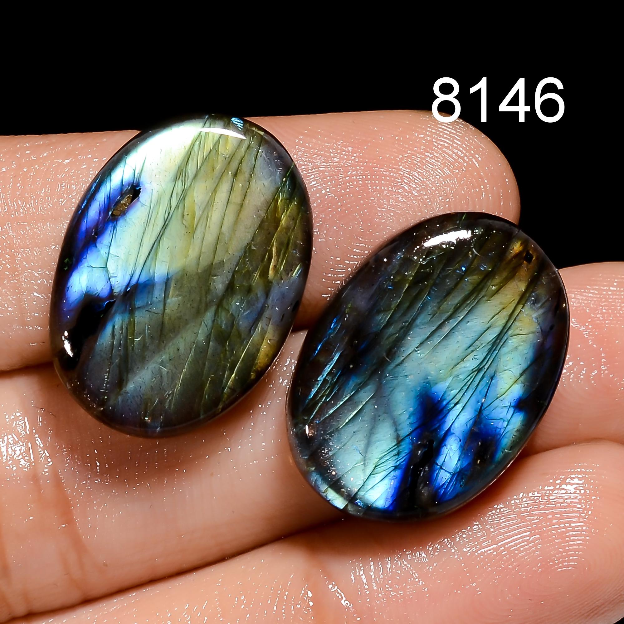AAA Labradorite Cabochon Gemstone Pair, Mix Shape, Jewelry Making - image 6