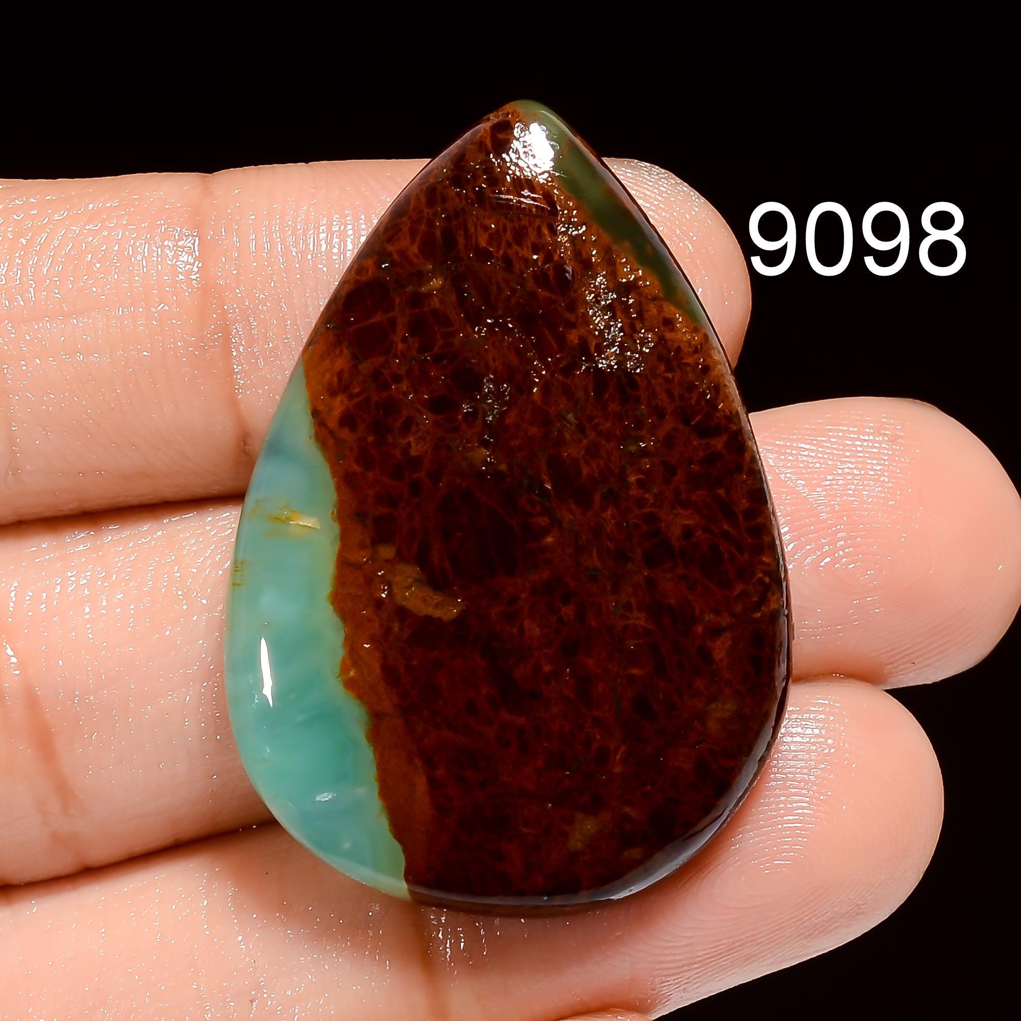 Natural Bio Chrysoprase Gemstone, Bio Chrysoprase Cabochon Diy-Art-Crafts Pendant Gemstone For Jewelry, AAA+ Quality Sto - image 4