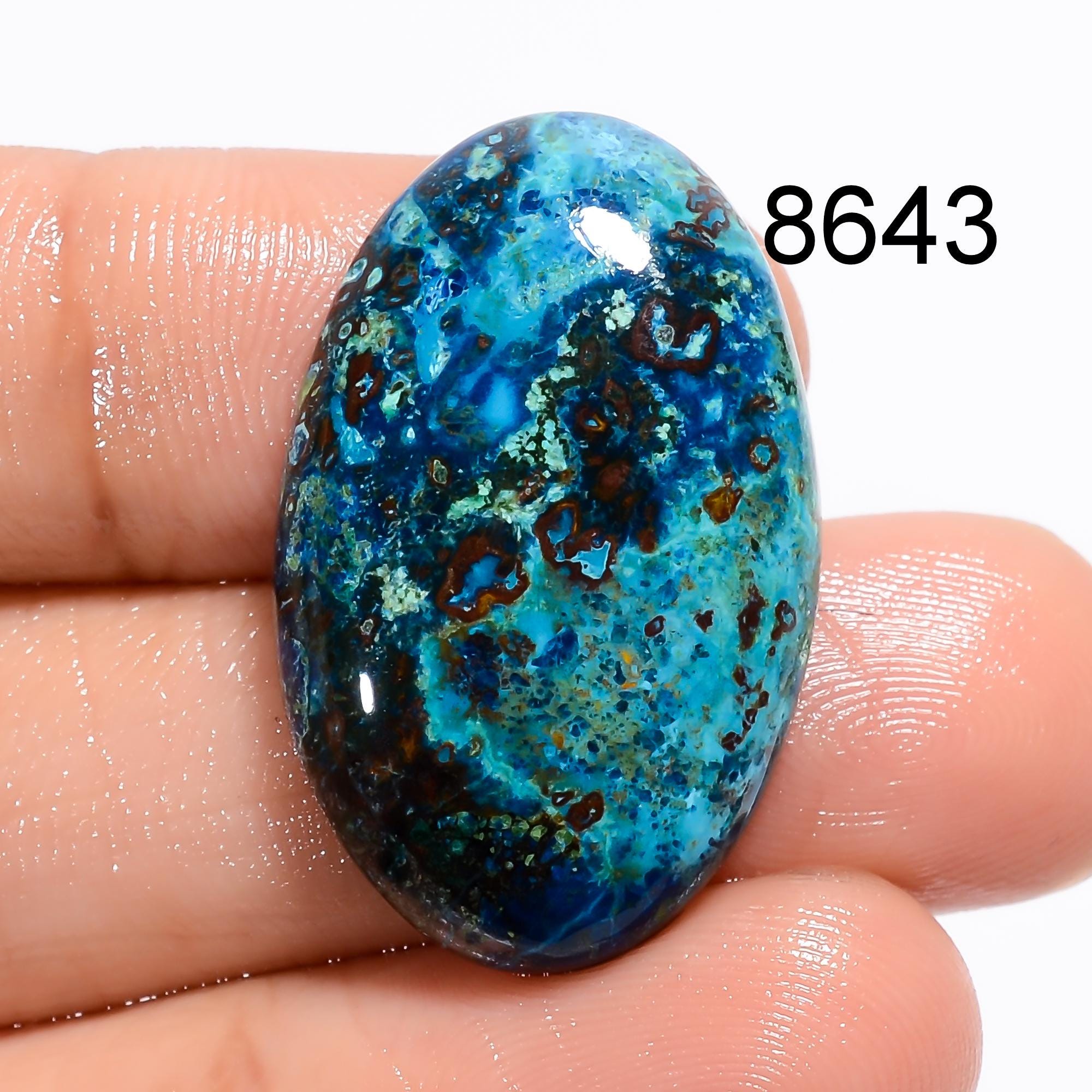 Natural Blue Shattuckite Cabochon, Mix Shape Loose Pendant Gemstone, AAA Quality For Jewelry Making - image 3