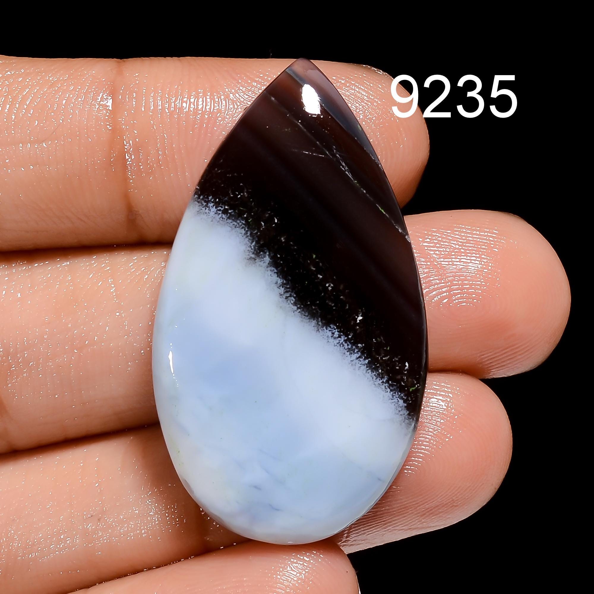 Blue Owyhee Opal Gemstone, Owyhee Blue Opal Cabochon Pear Shape Gemstone For Pendent Jewelry Making Supply, Healing Crys