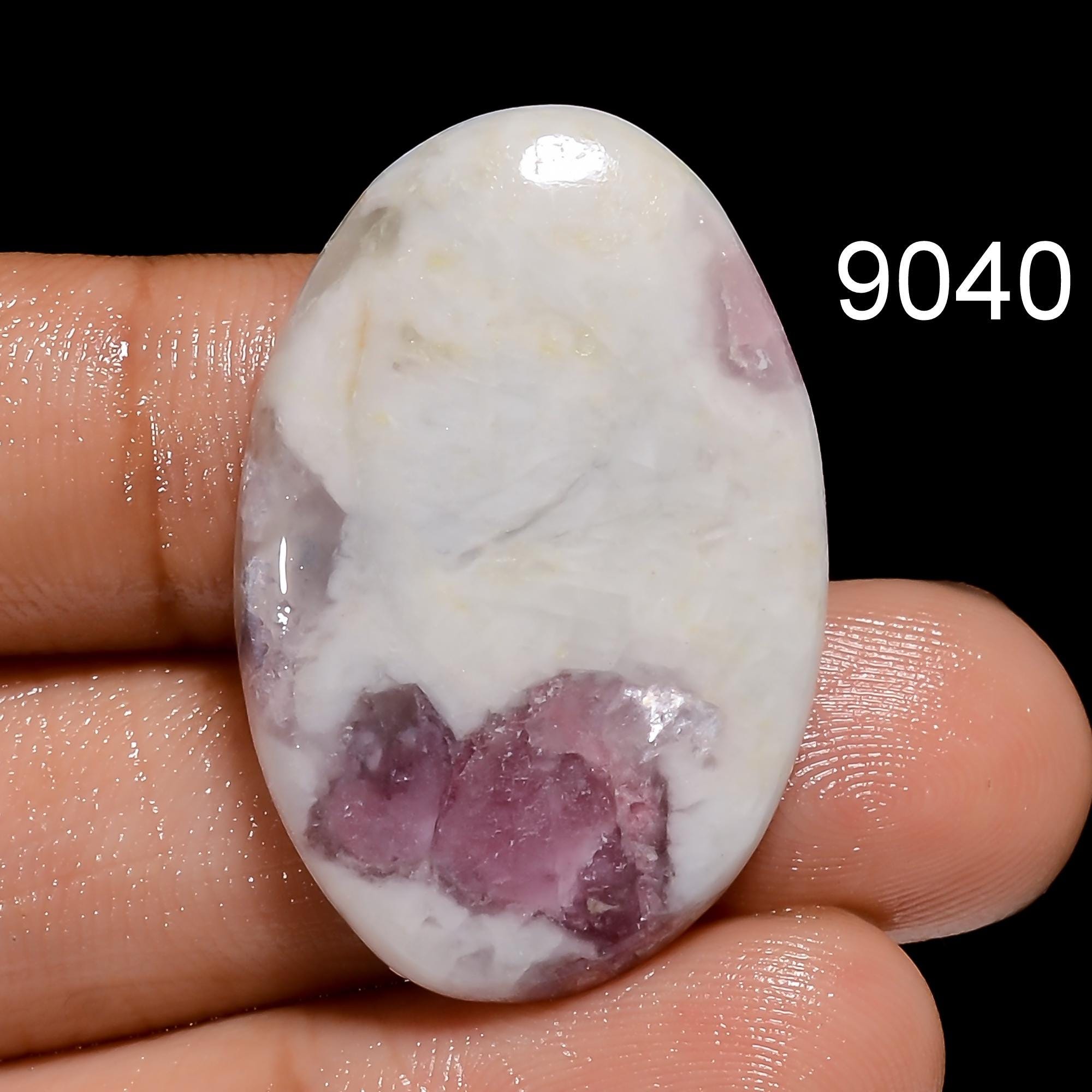 AAA Pink Tourmaline Quartz Cabochon: Loose Gemstone Pendant Stone - image 5