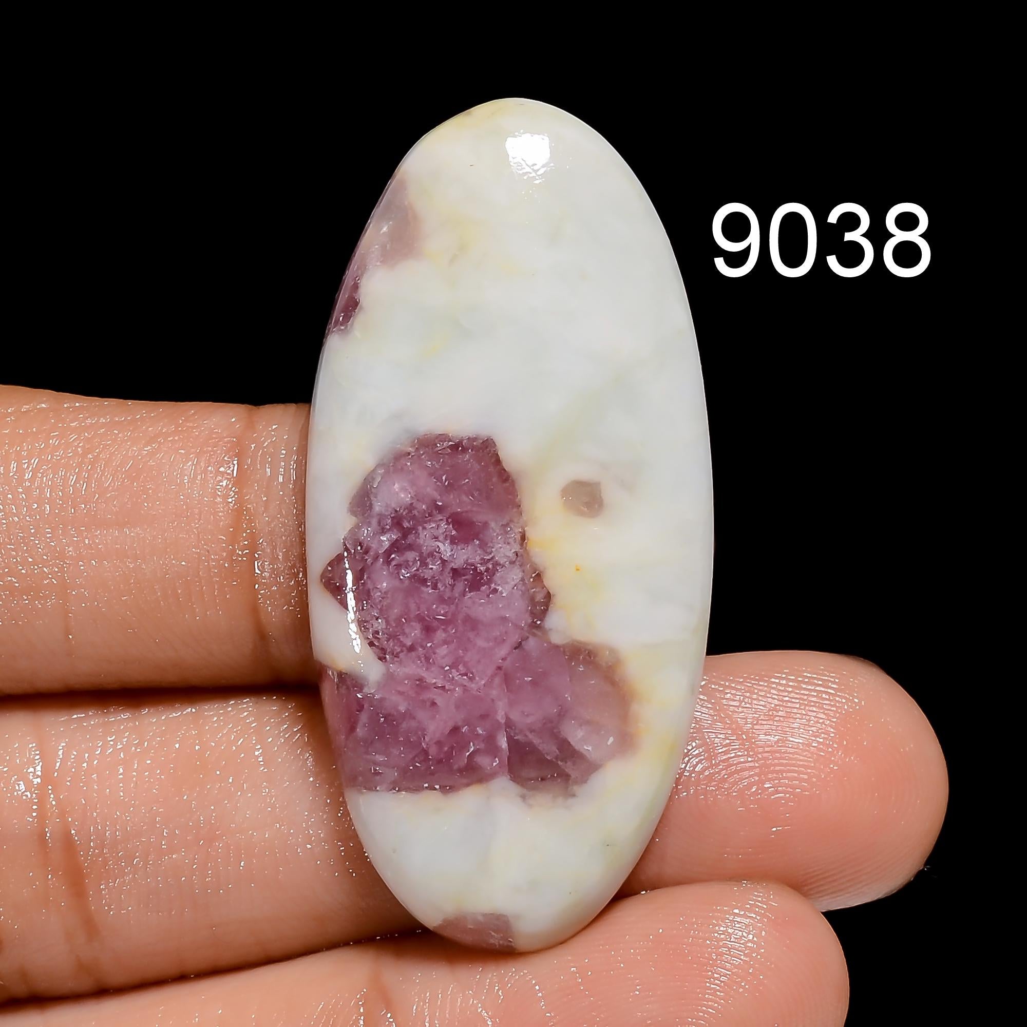 AAA Pink Tourmaline Quartz Cabochon: Loose Gemstone Pendant Stone - image 3