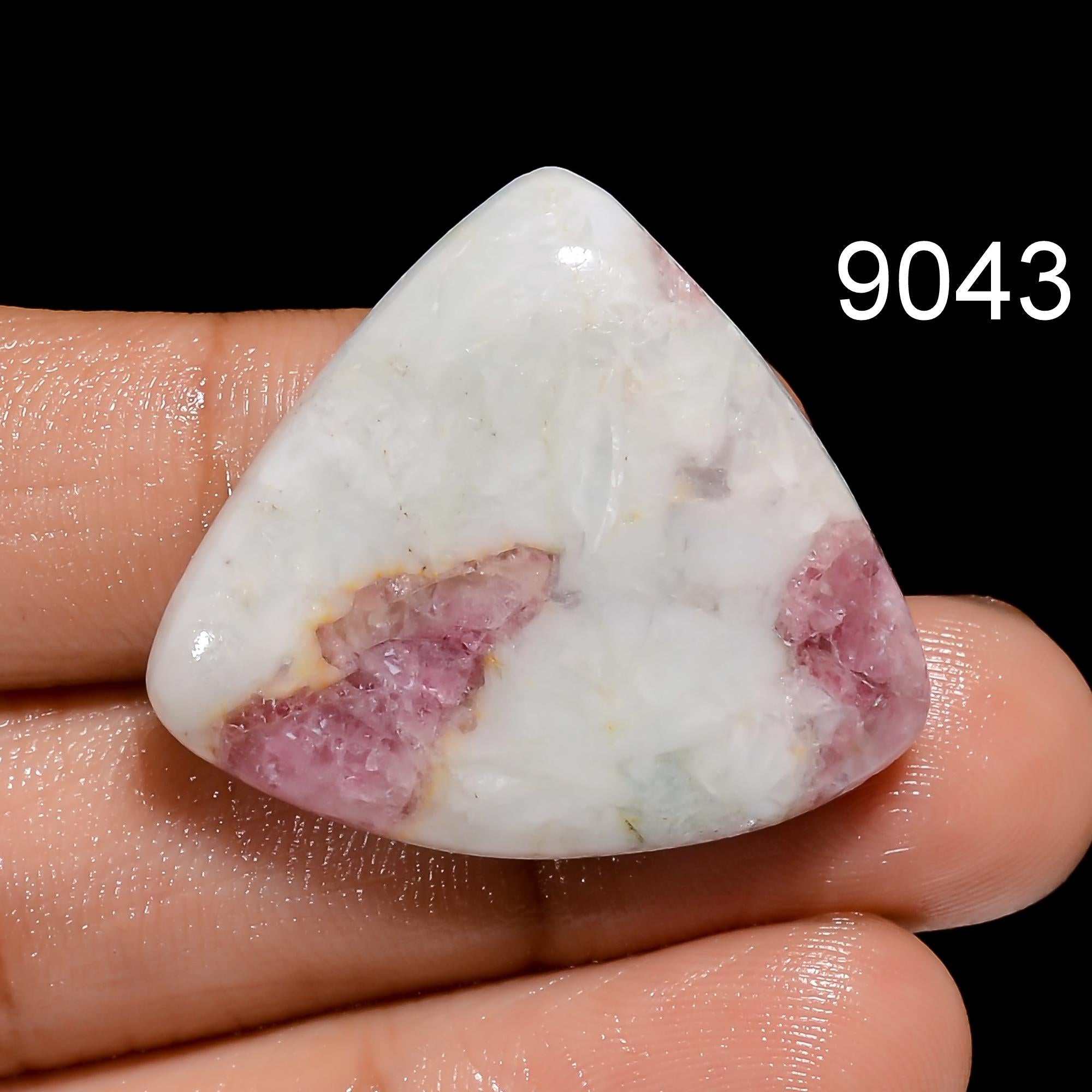AAA Pink Tourmaline Quartz Cabochon: Loose Gemstone Pendant Stone - image 7