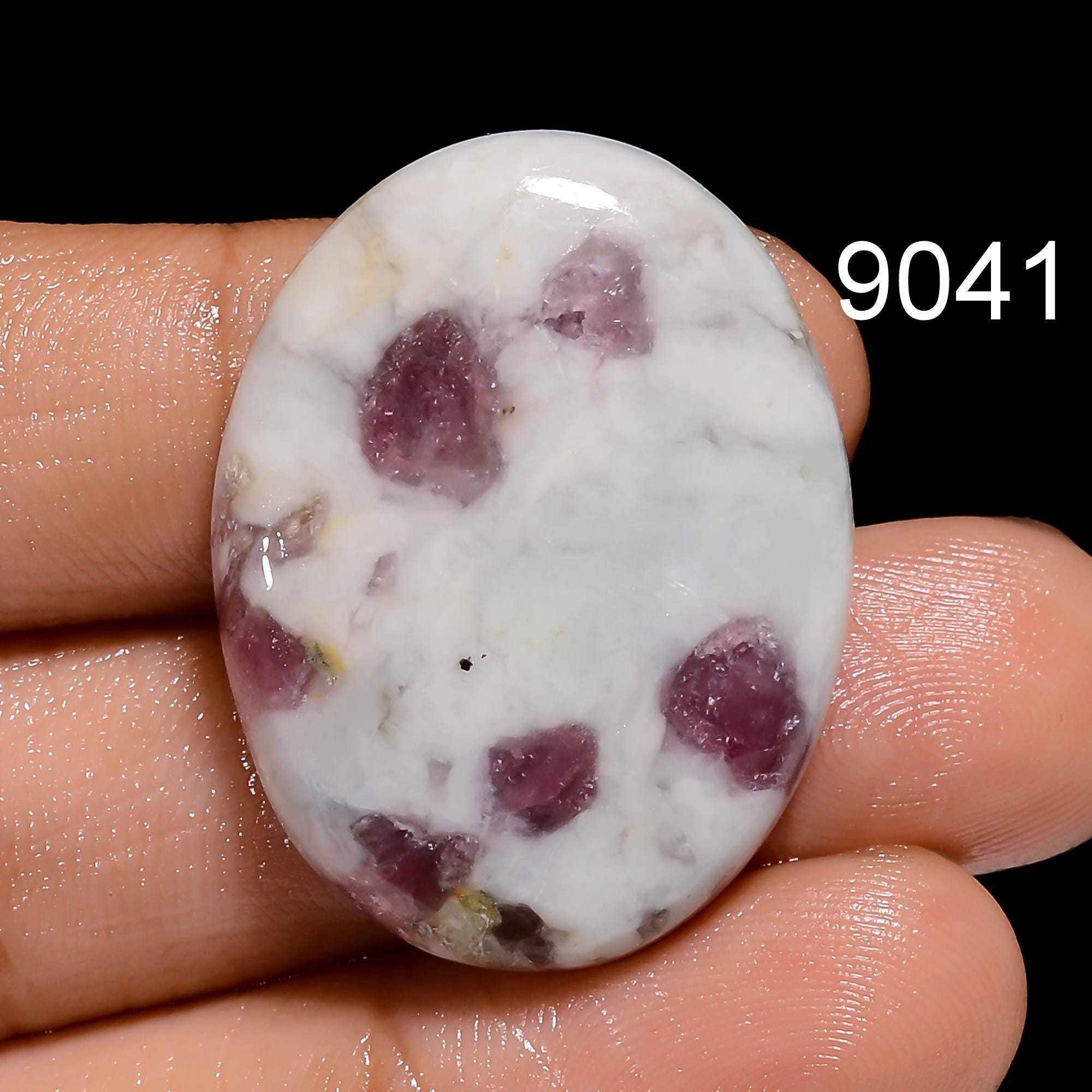 AAA Pink Tourmaline Quartz Cabochon: Loose Gemstone Pendant Stone - image 6