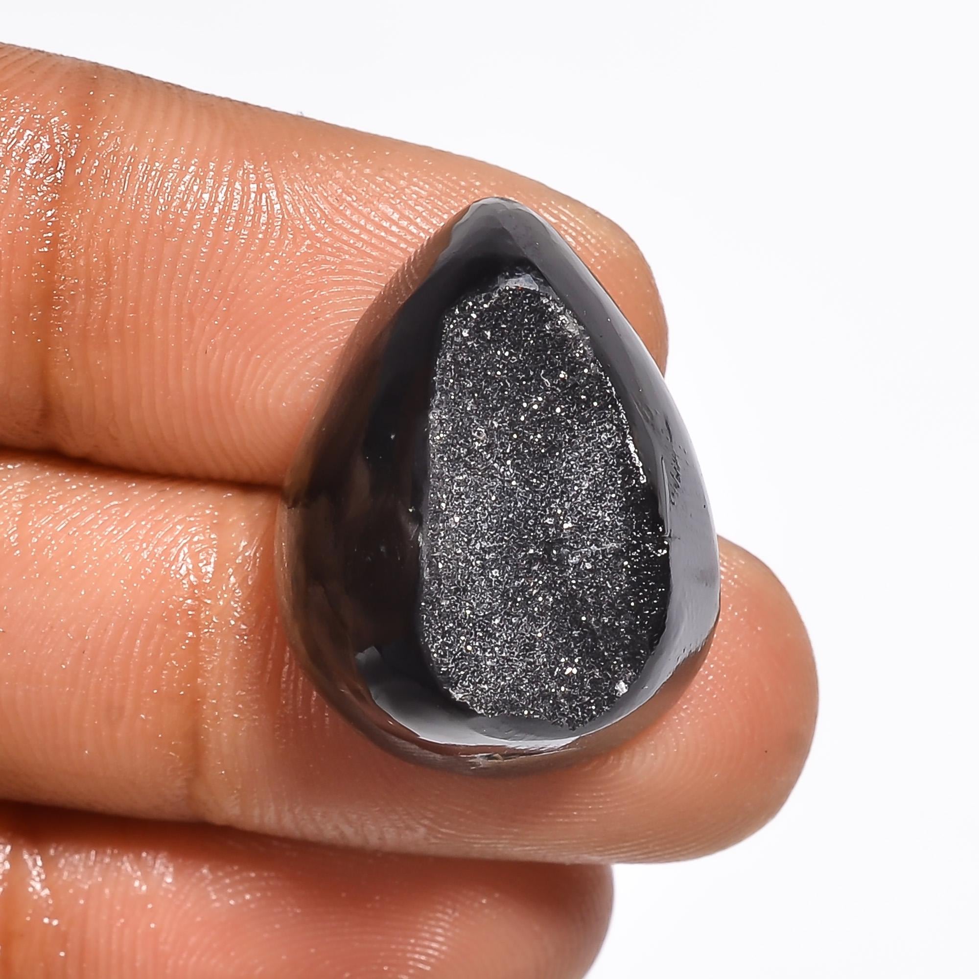 Black Onyx Druzy Gemstone: Mix Shape Chalcedony, AAA Quality Healing Crystal - image 2