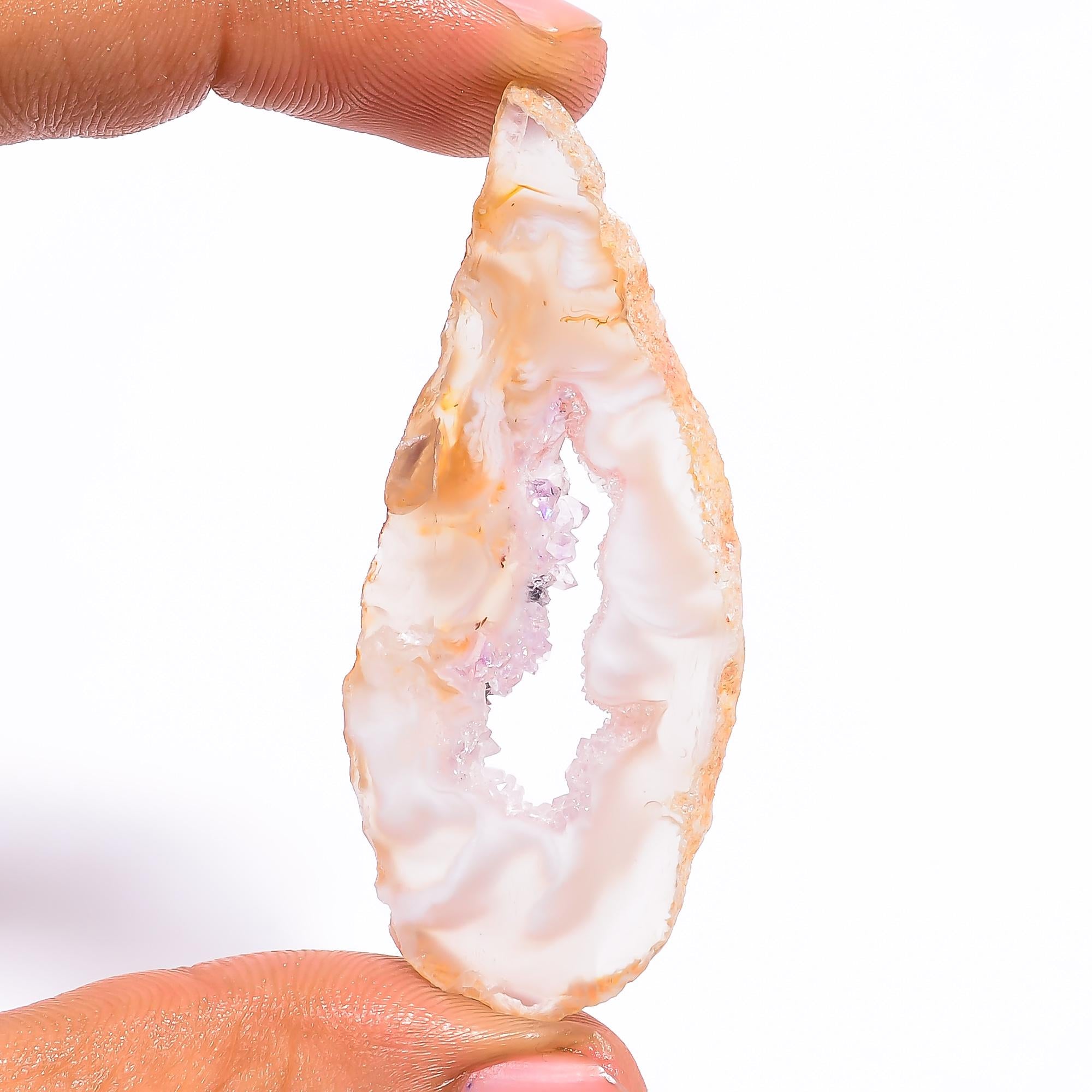AAA Cavity Druzy Gemstone Slice, Natural Designer Pendant (45X31X4/55X24X4 mm) - image 4