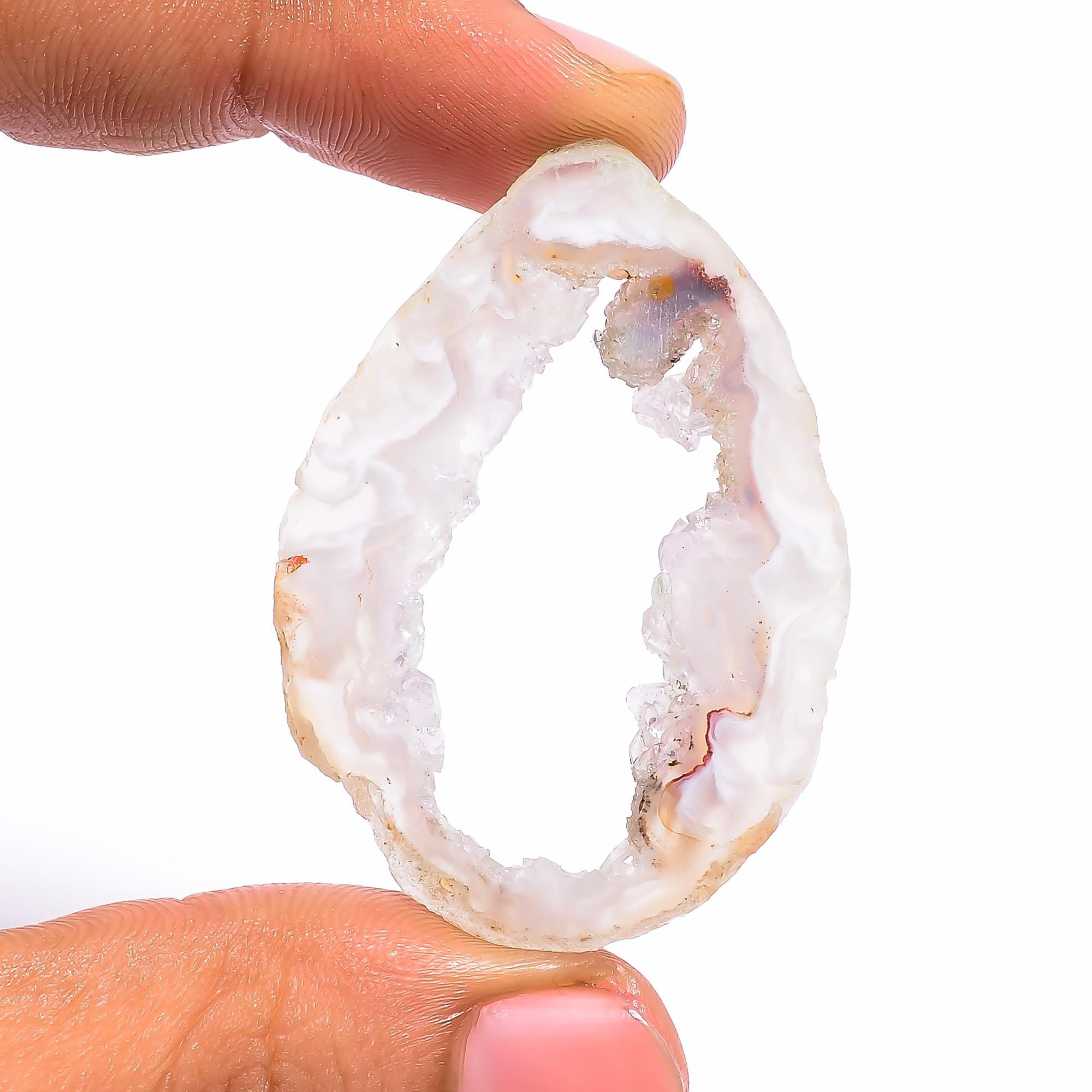 AAA Cavity Druzy Gemstone Slice, Natural Designer Pendant (45X31X4/55X24X4 mm)