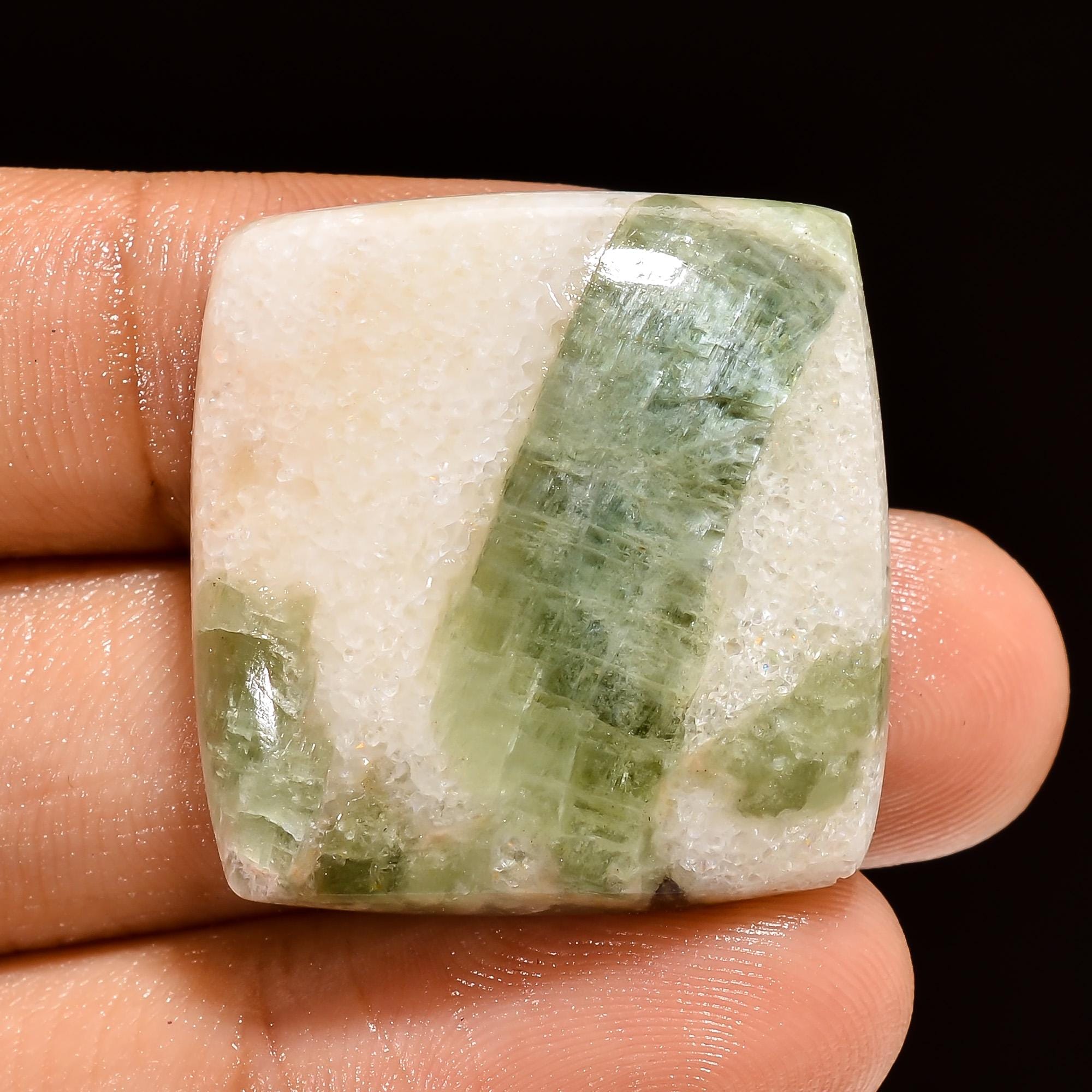AAA Green Tourmaline Quartz Cabochon: Loose Gemstone for Jewelry Making - image 4