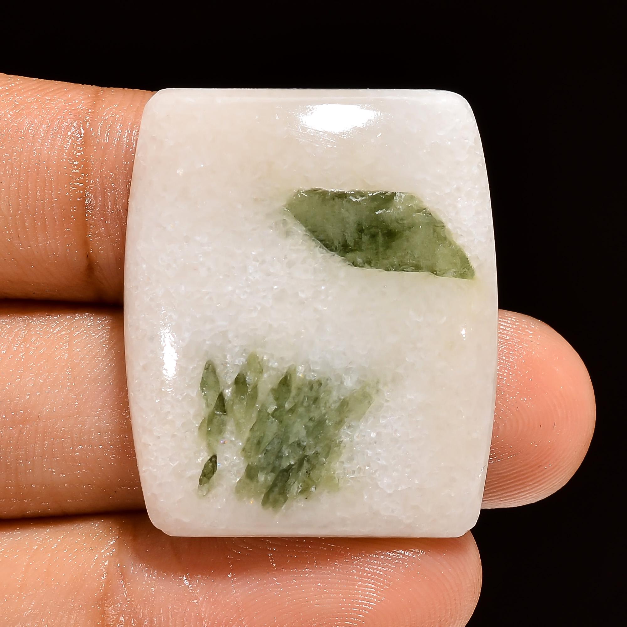 AAA Green Tourmaline Quartz Cabochon: Loose Gemstone for Jewelry Making - image 5