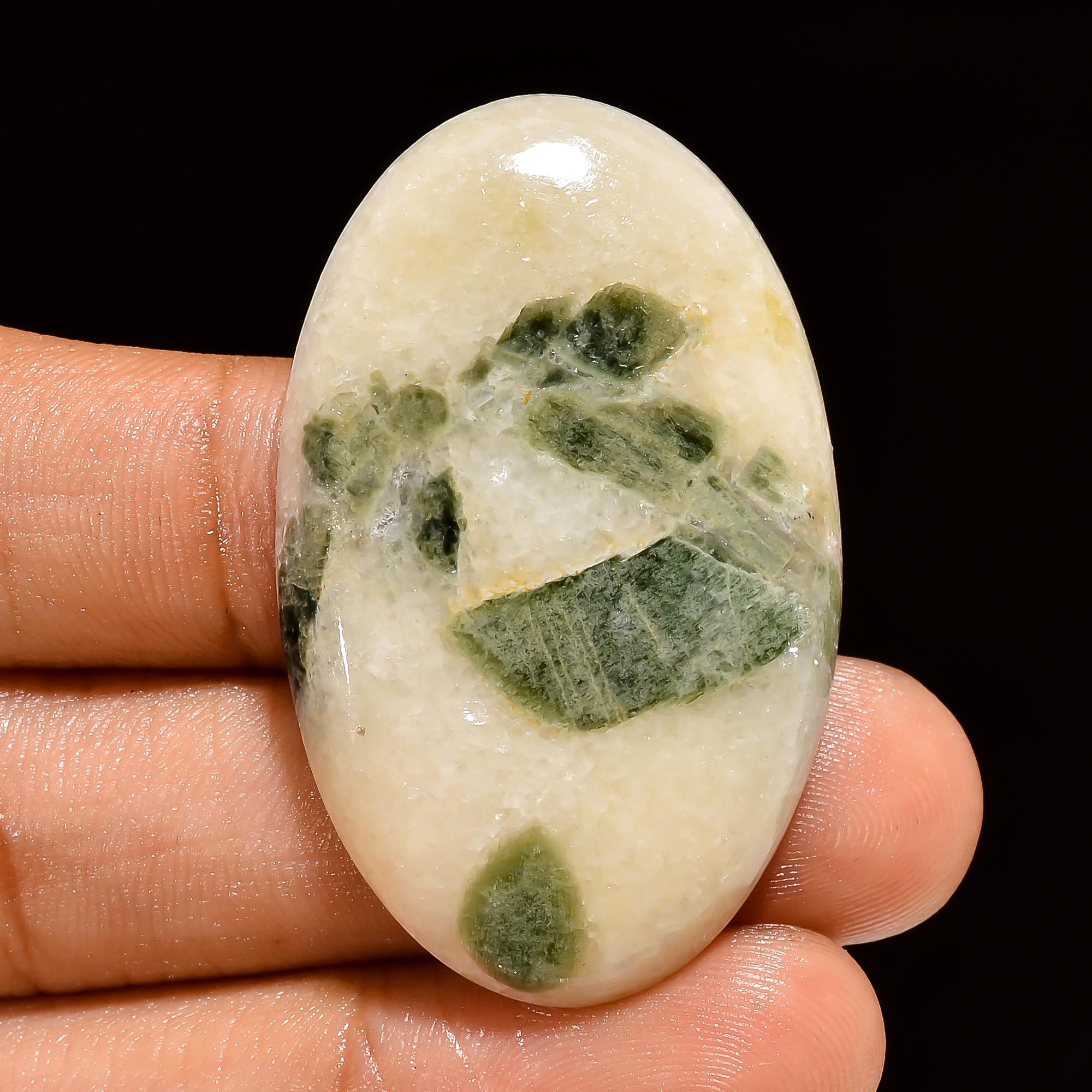 AAA Green Tourmaline Quartz Cabochon: Loose Gemstone for Jewelry Making - image 6
