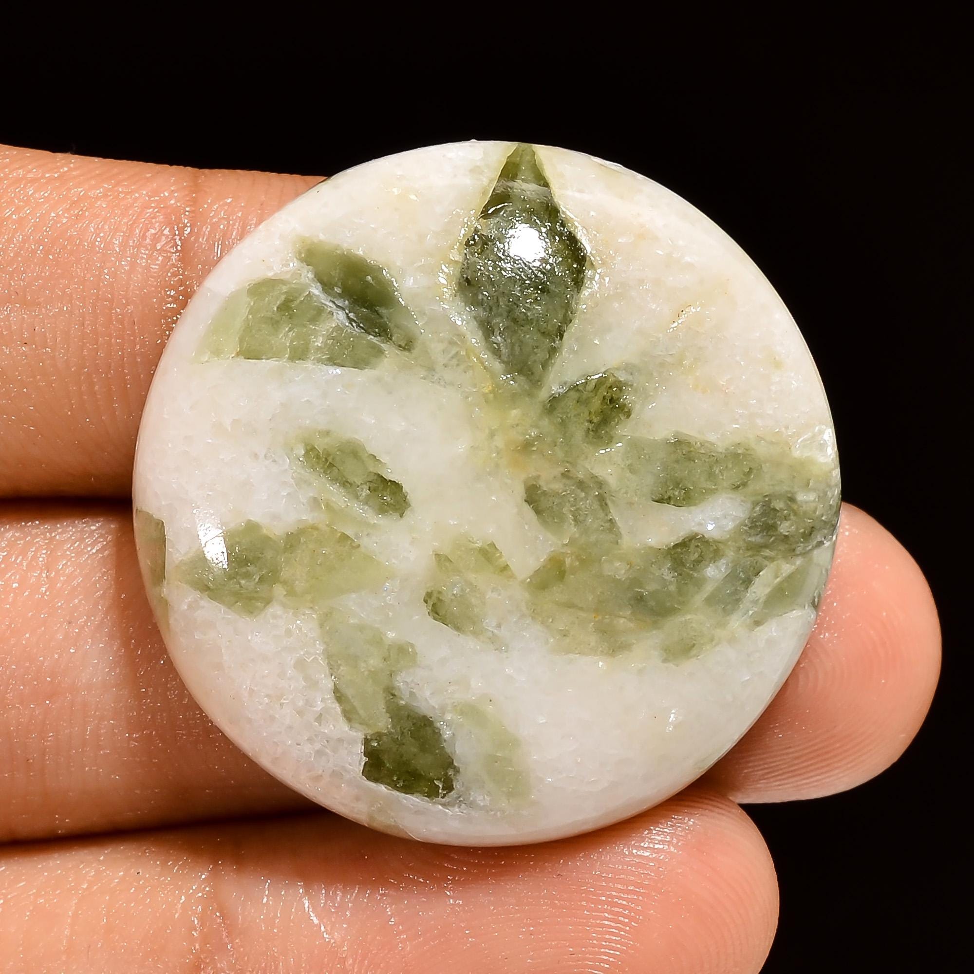 Natural Green Tourmaline Quartz Gemstone, Green Tourmaline Cabochon, Tourmaline Loose Gemstone Cabochon For Pendent Jewe