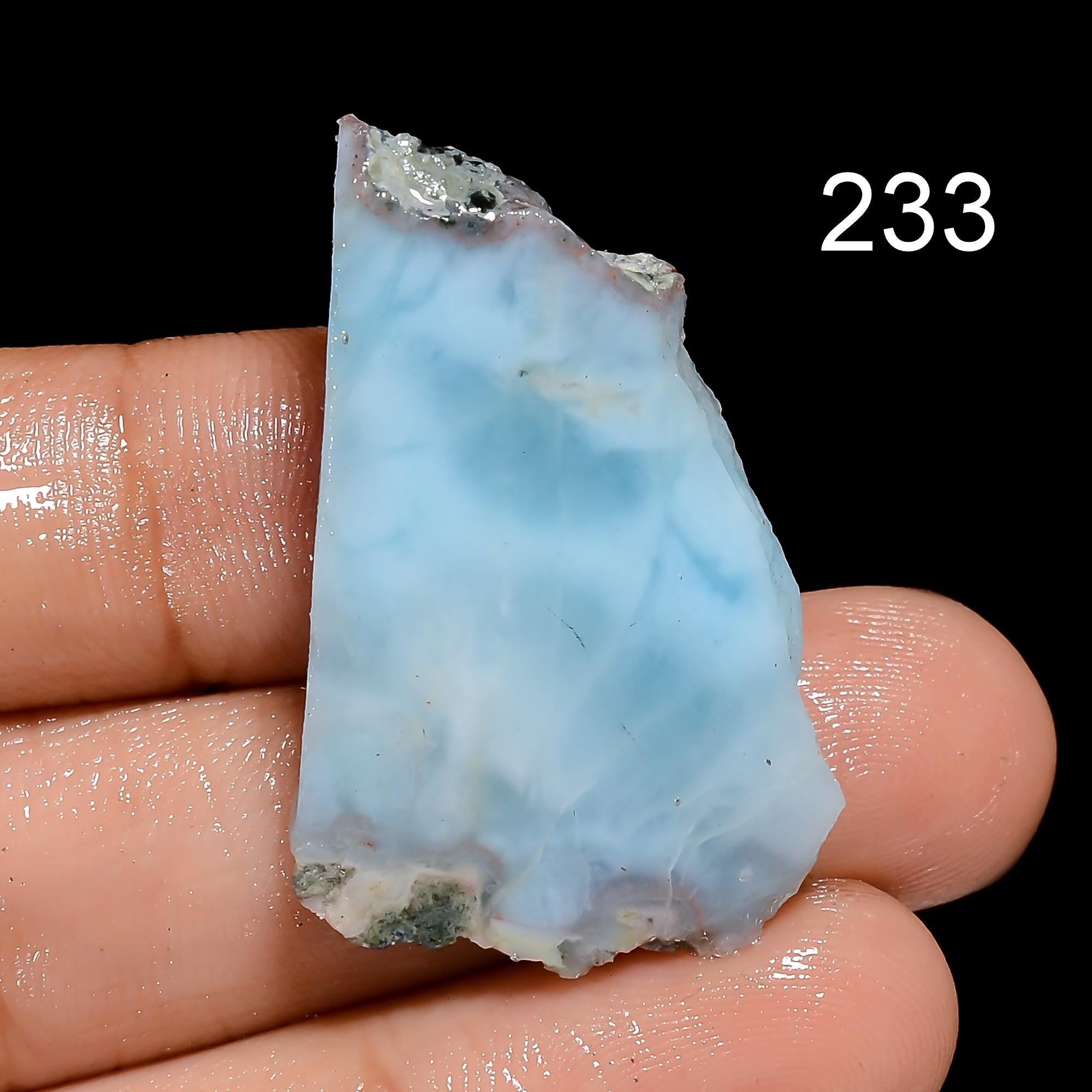 Natural Blue Larimar Raw Slice Gemstone Lot, Larimar Loose Chips For Jewelry Making Supplies, Wholesale Bulk Larimar Rou - image 2