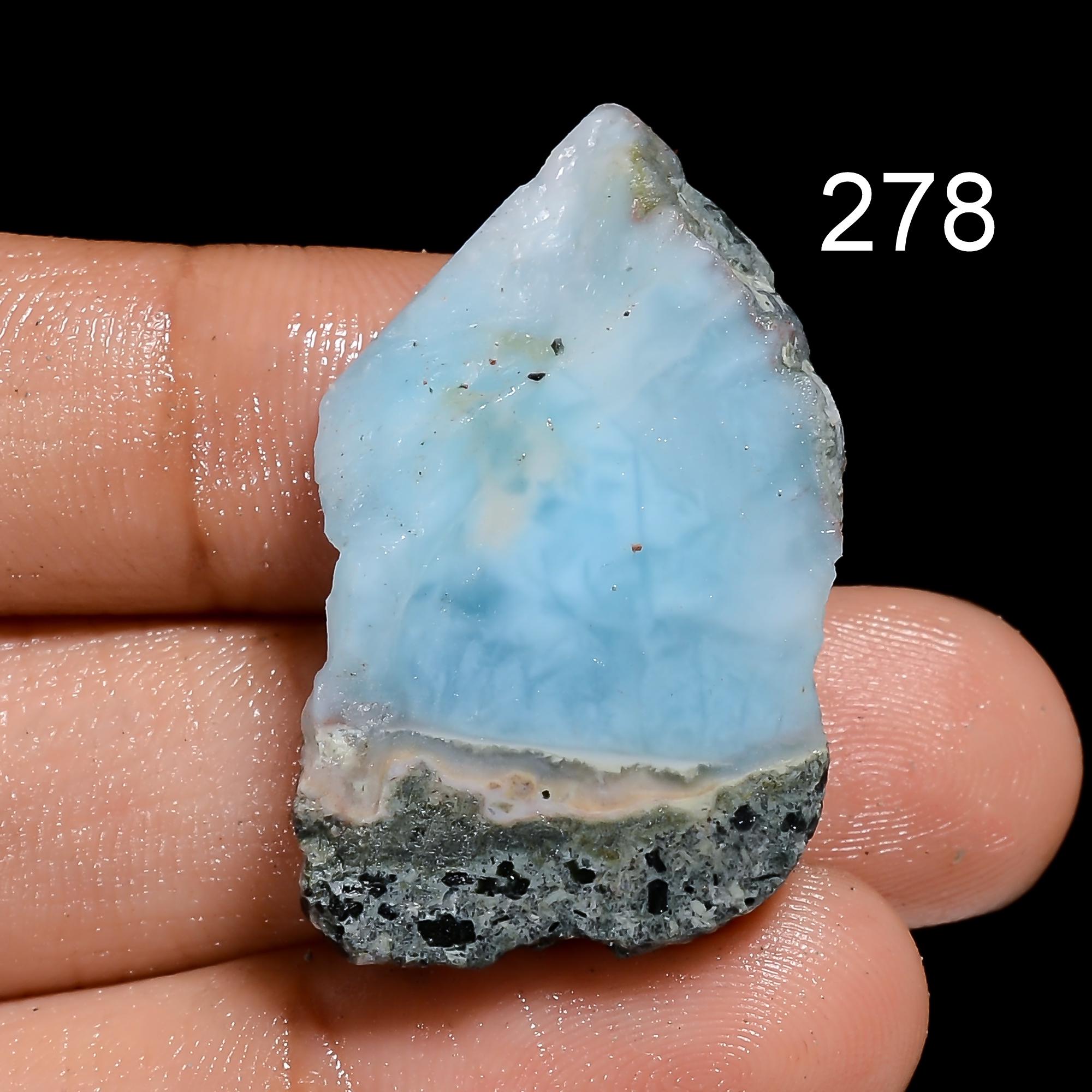 Natural Blue Larimar Gemstone in natural blue shades (35X20X7 mm size.)